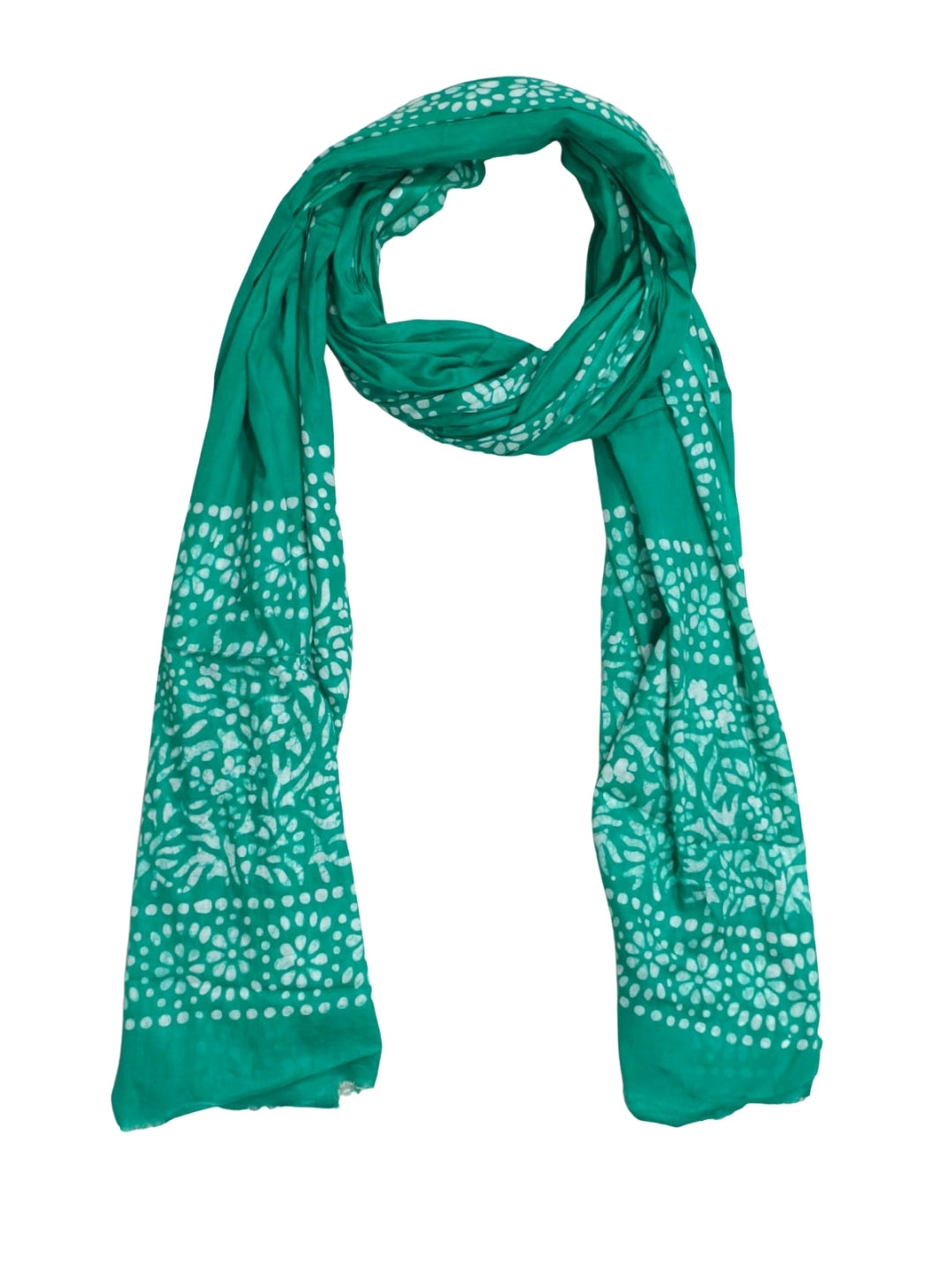 Bombay Batik Pure Cotton Dupatta Batik Handwork – Teal Green Colour