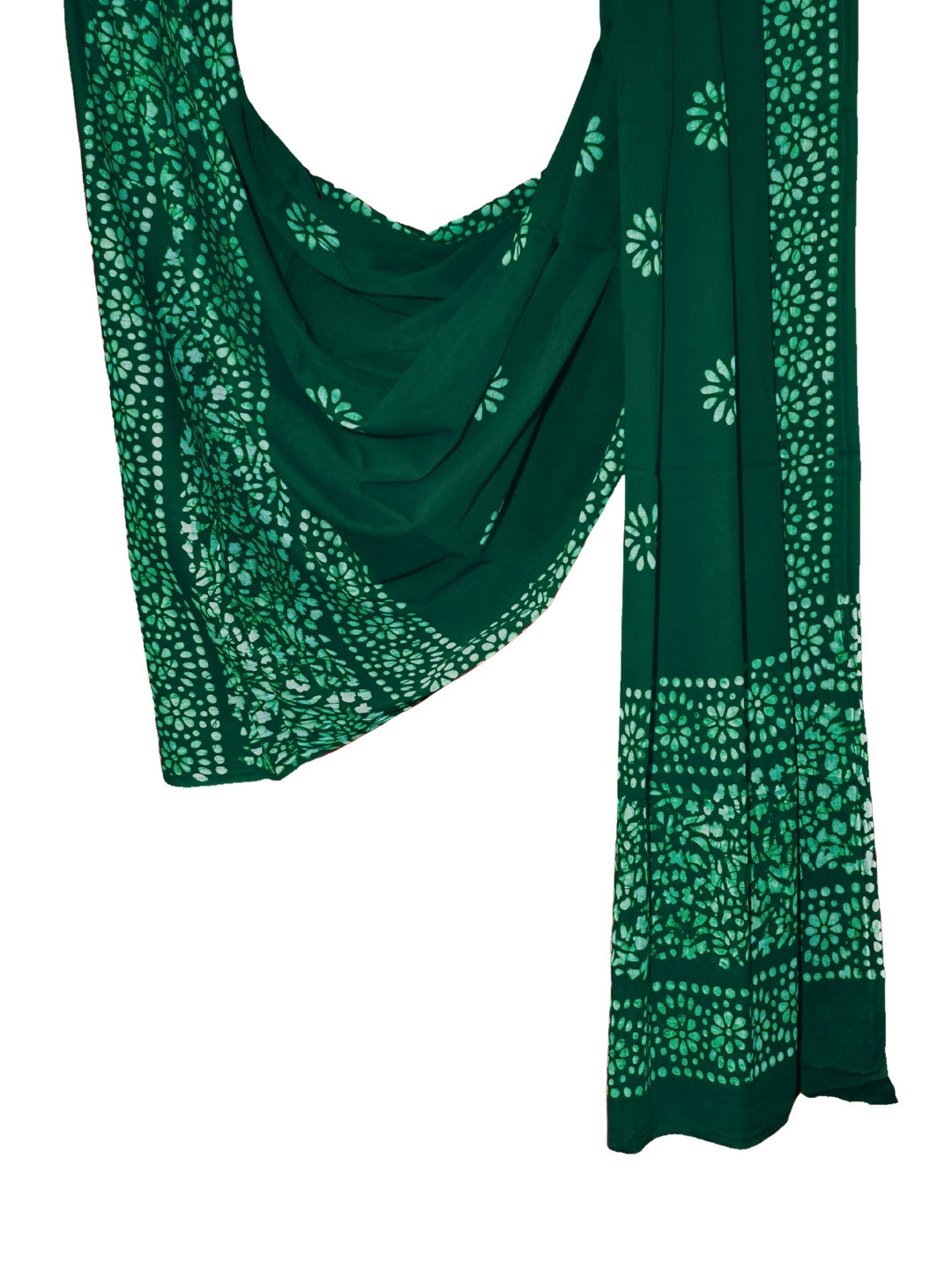 Bombay Batik Pure Cotton Dupatta Batik Handwork – Teal Green Colour