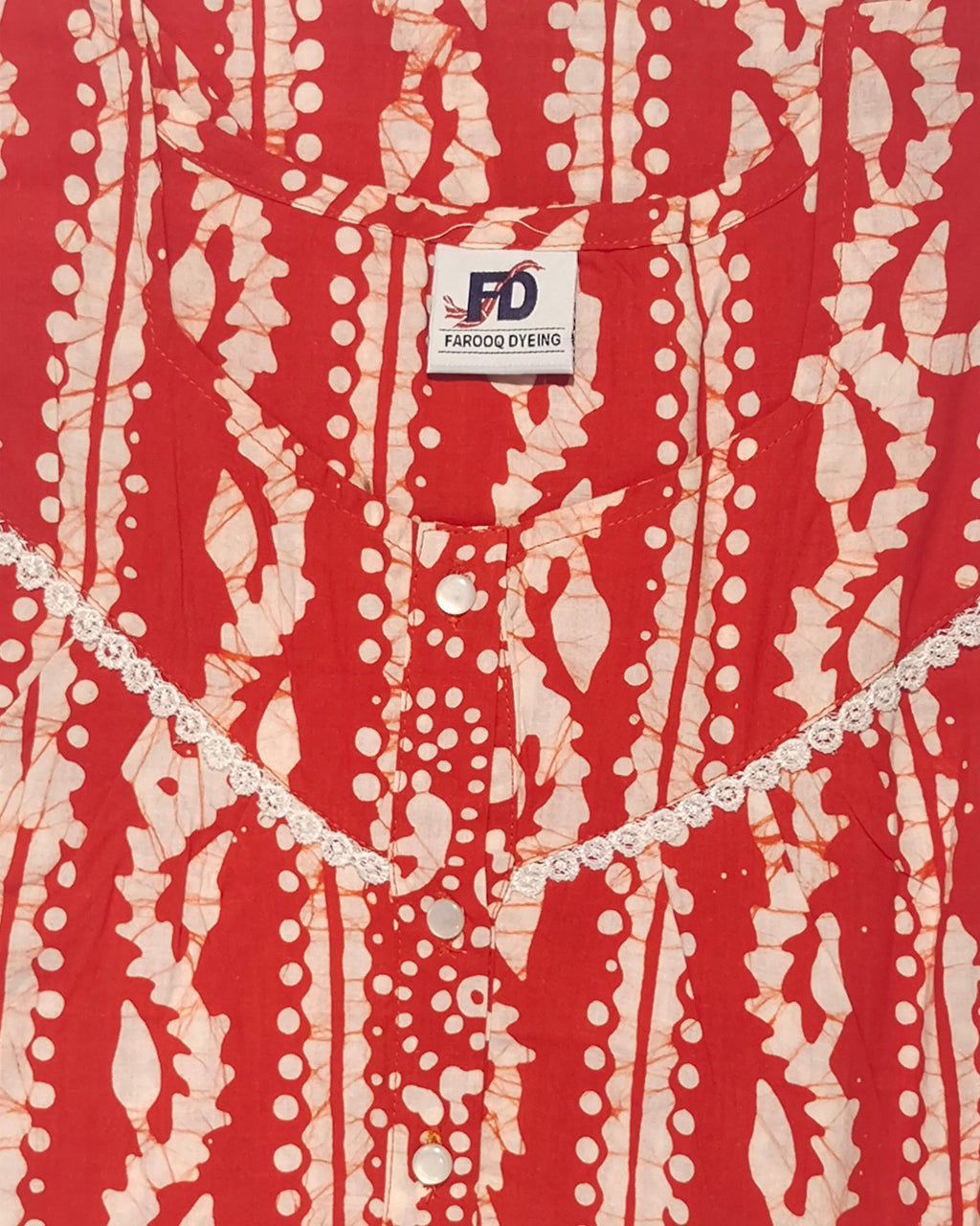 Bombay Batik Pure Cotton Nighty Batik Handwork – Orange Colour