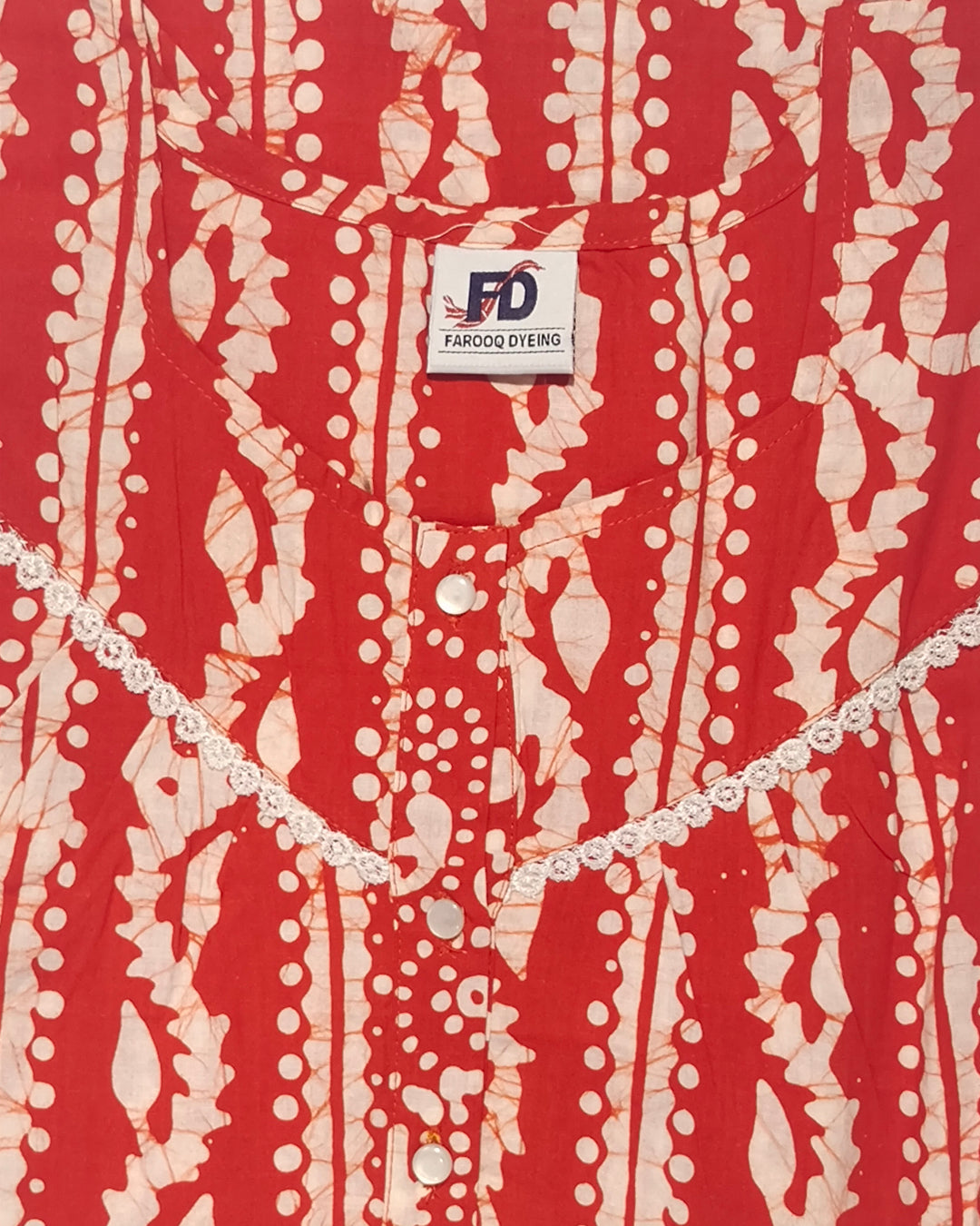 Bombay Batik Pure Cotton Nighty Batik Handwork – Orange Colour