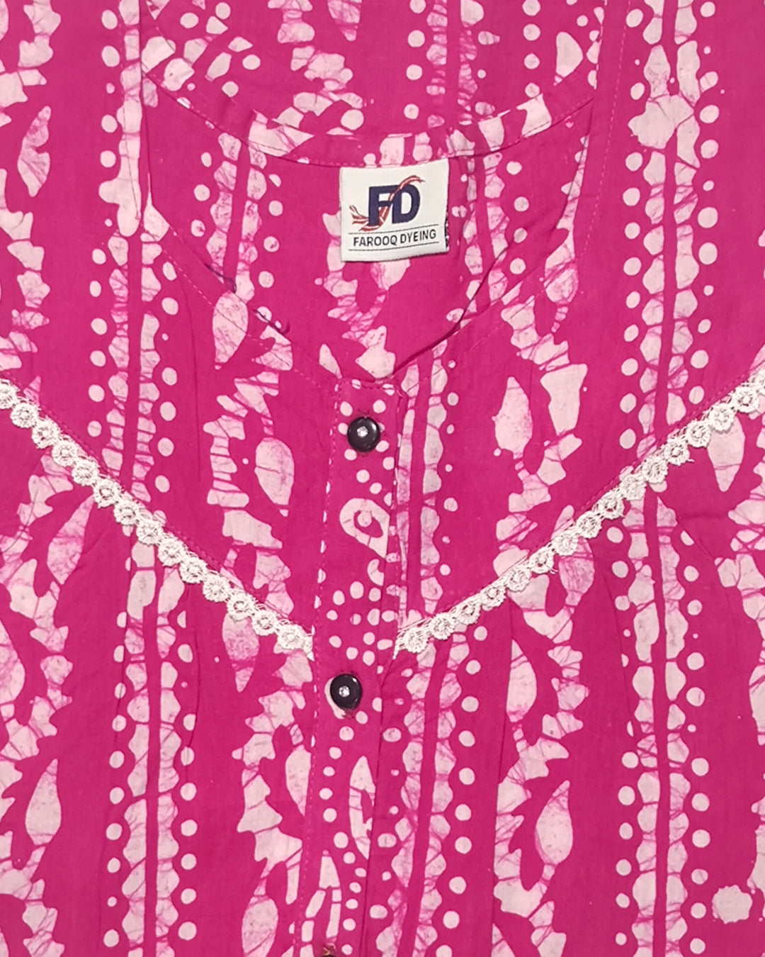 Bombay Batik Pure Cotton Nighty Batik Handwork – Pink Colour