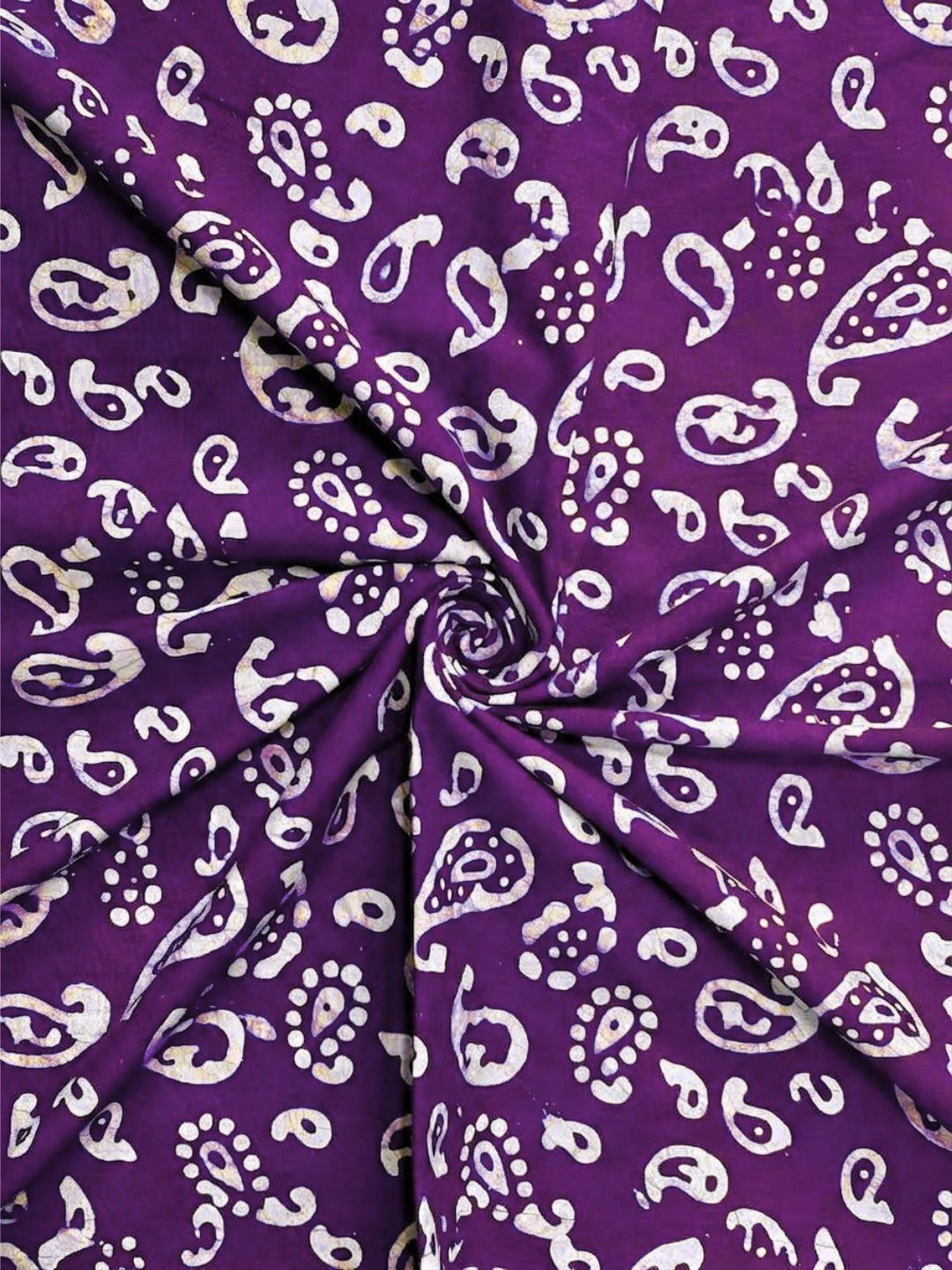 Purple Hand Batik Print Pure Cotton Fabric – 3 meters (Daily Wear Stitching)