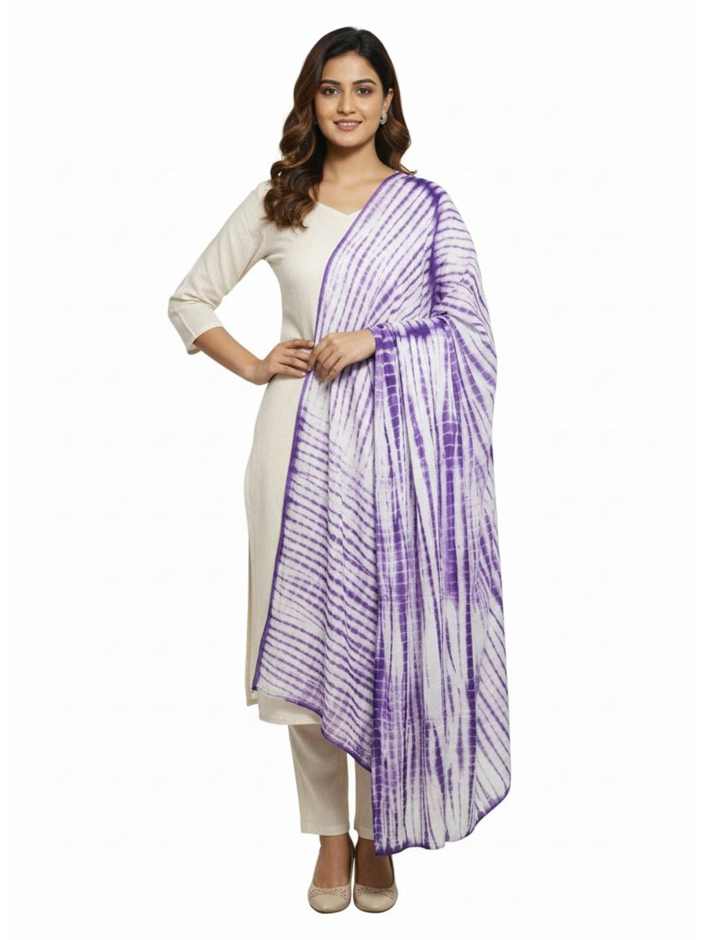 Bombay Batik Pure Cotton Dupatta Batik Handwork – Purple  Colour