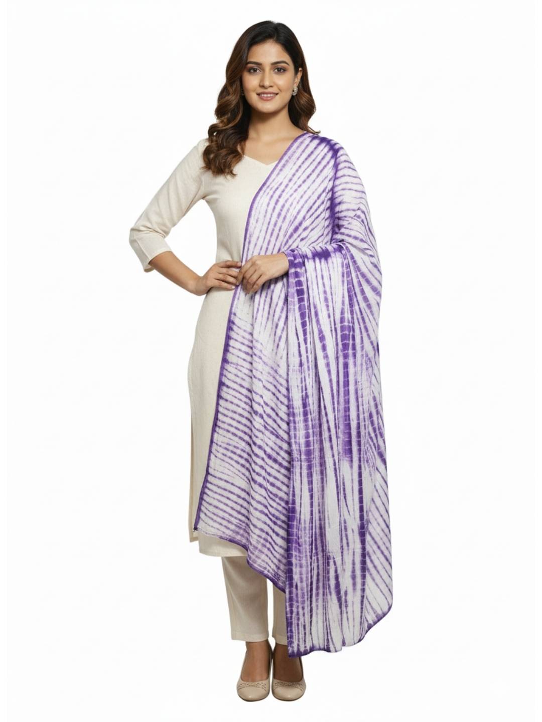 Bombay Batik Pure Cotton Dupatta Batik Handwork – Purple  Colour