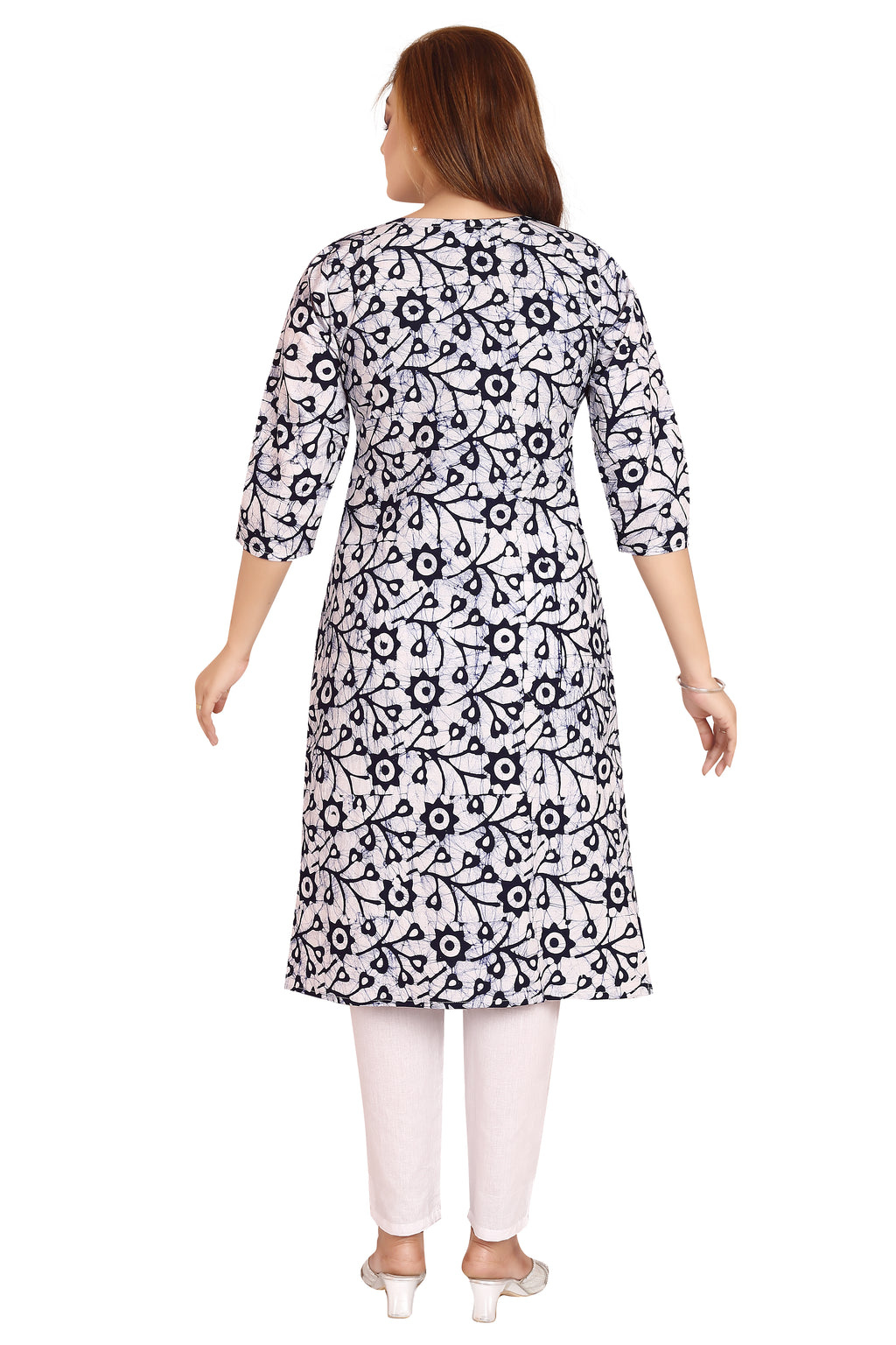Bombay Batik Pure Cotton Kurtis Batik Handwork – Navy Blue Colour