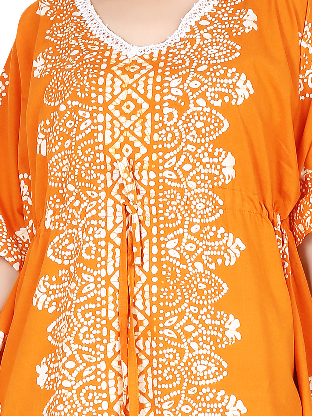 Bombay Batik Pure Cotton Kaftan Hand Block Printing – Yellow Colour