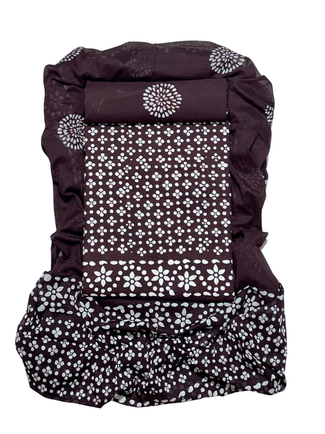 Easy Pure Cotton Single Shade Coffee Unstitched Dress Material with Cotton Dupatta (Ethnic Wear)