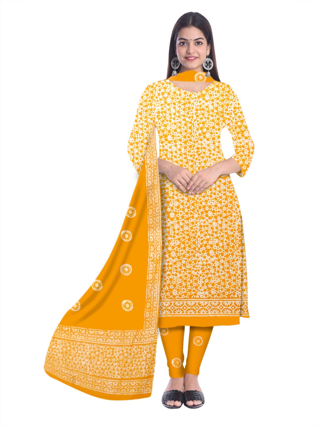 Yellow Ethnic Pure Salwar Suit Set With Dupatta