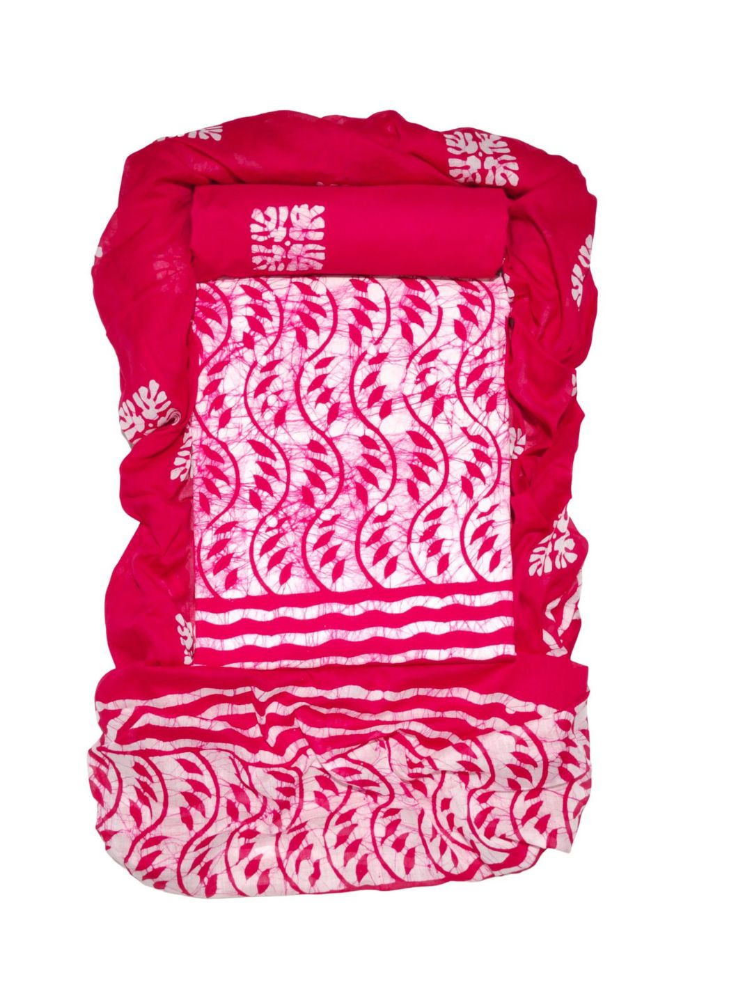 Pink Hand Block Pure Cotton Suit Set With Dupatta