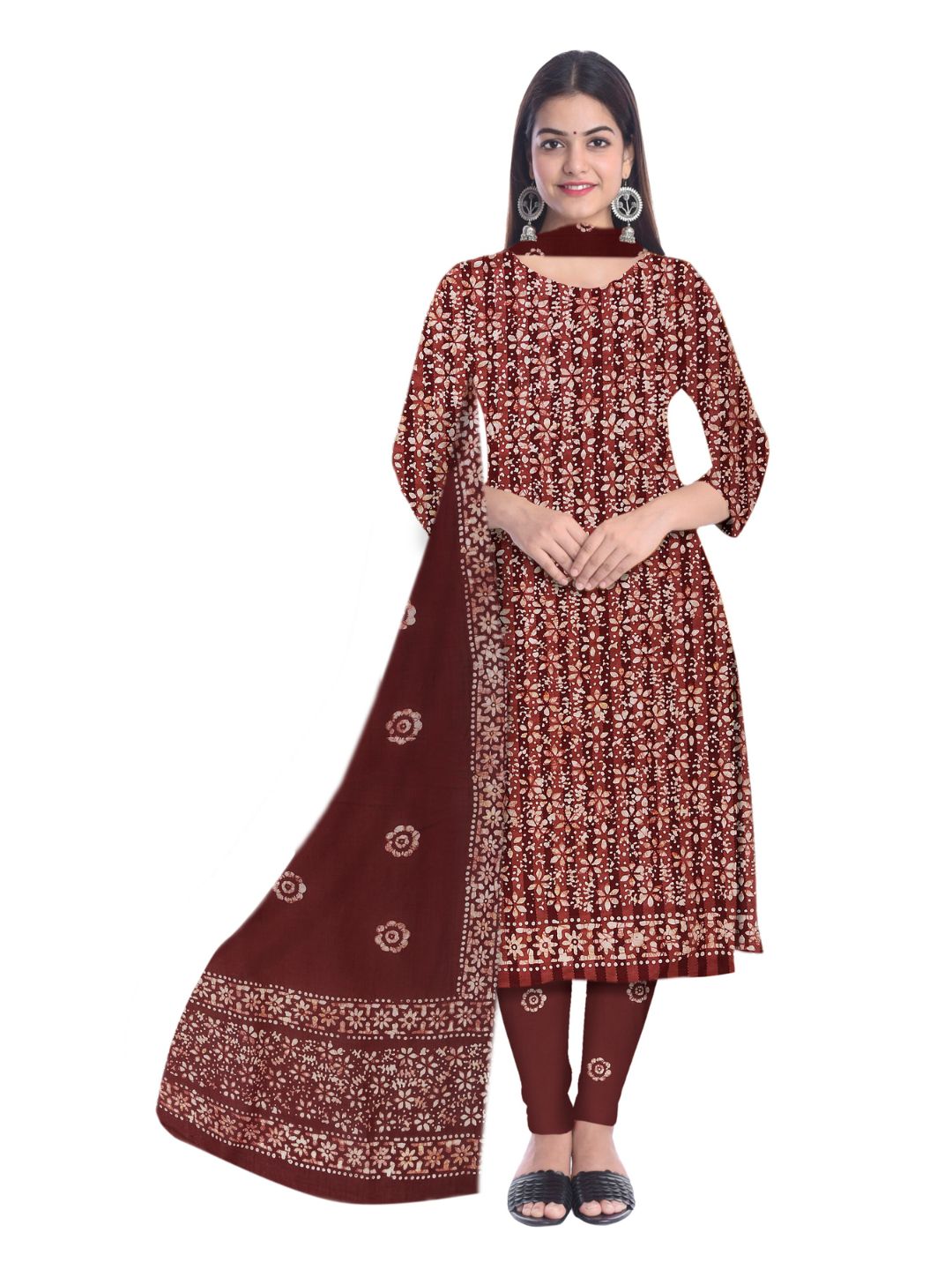 Maroon Soft  Pure Salwar Suit Set With Dupatta