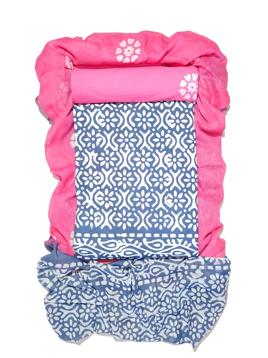 Bombay Batik Pure Cotton Dress Material Batik Handwork – Grey Pink Colour