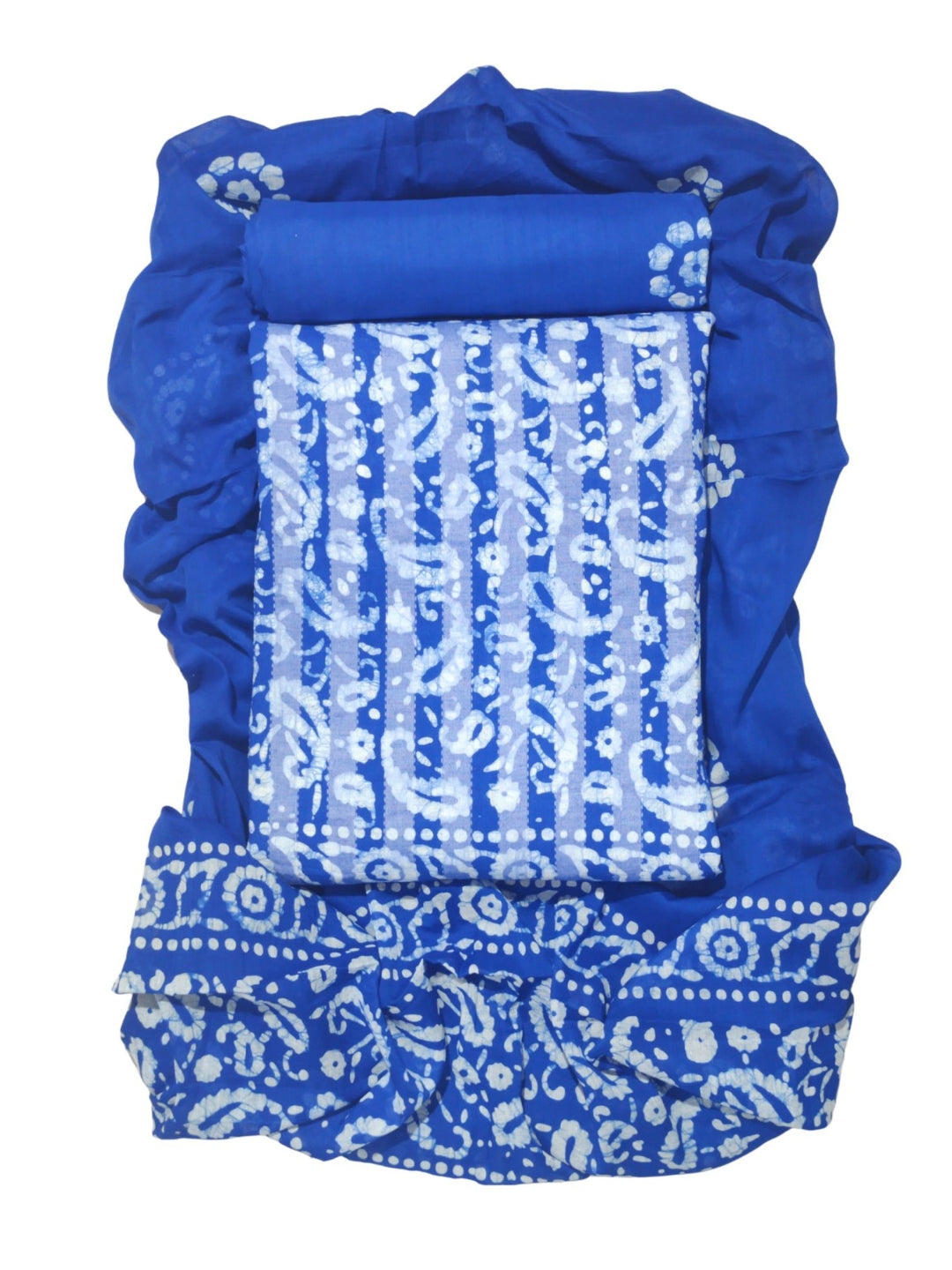 Blue Soft  Pure Salwar Suit Set With Dupatta