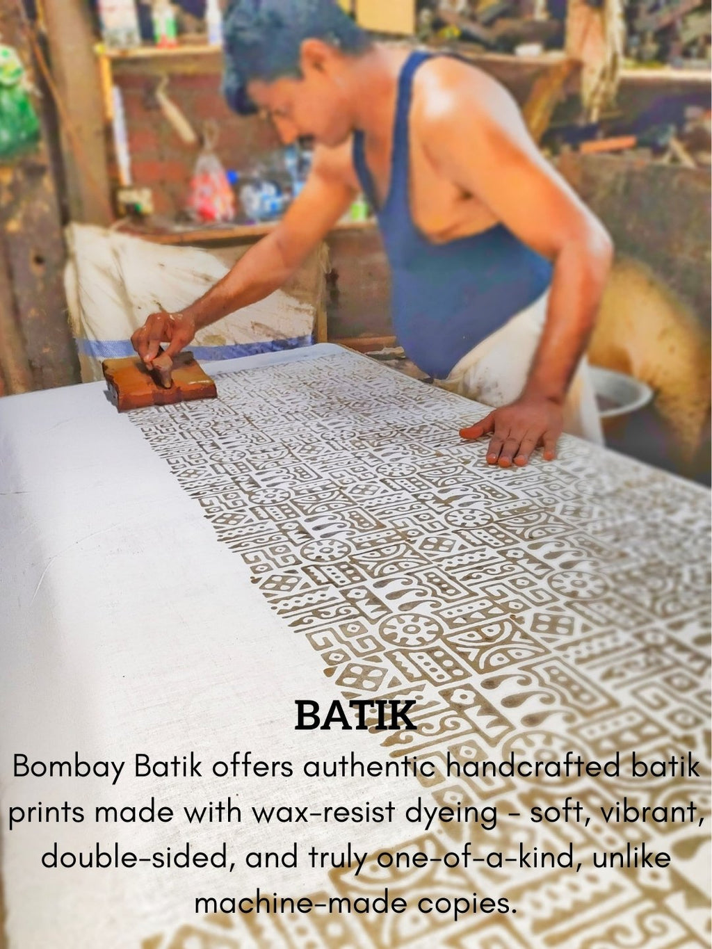 Bombay Batik Pure Cotton Dress Material Manual Wax Dye Process – Black Red Batik