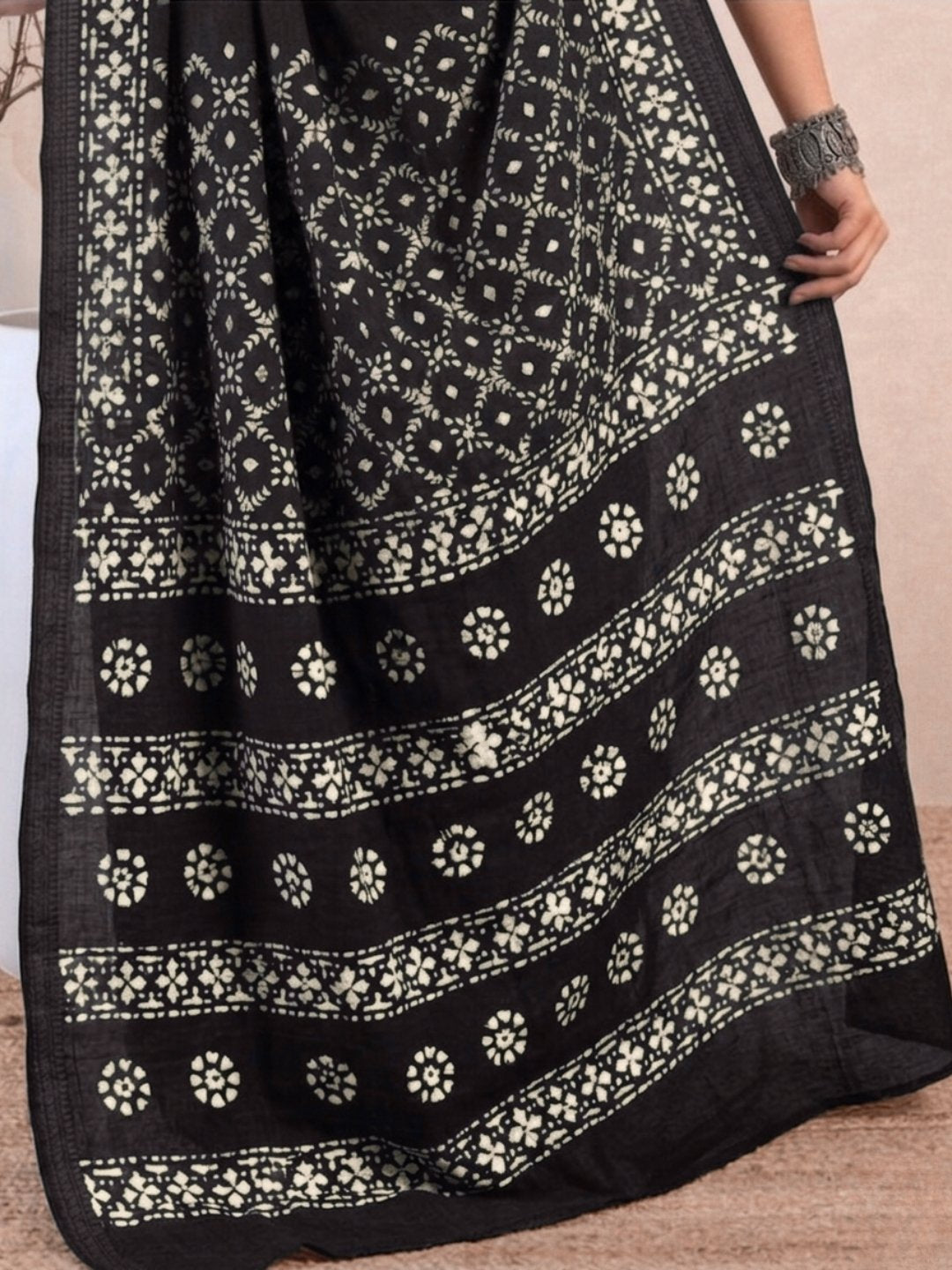 Pink Serene Cotton Batik Saree with Blouse Piece