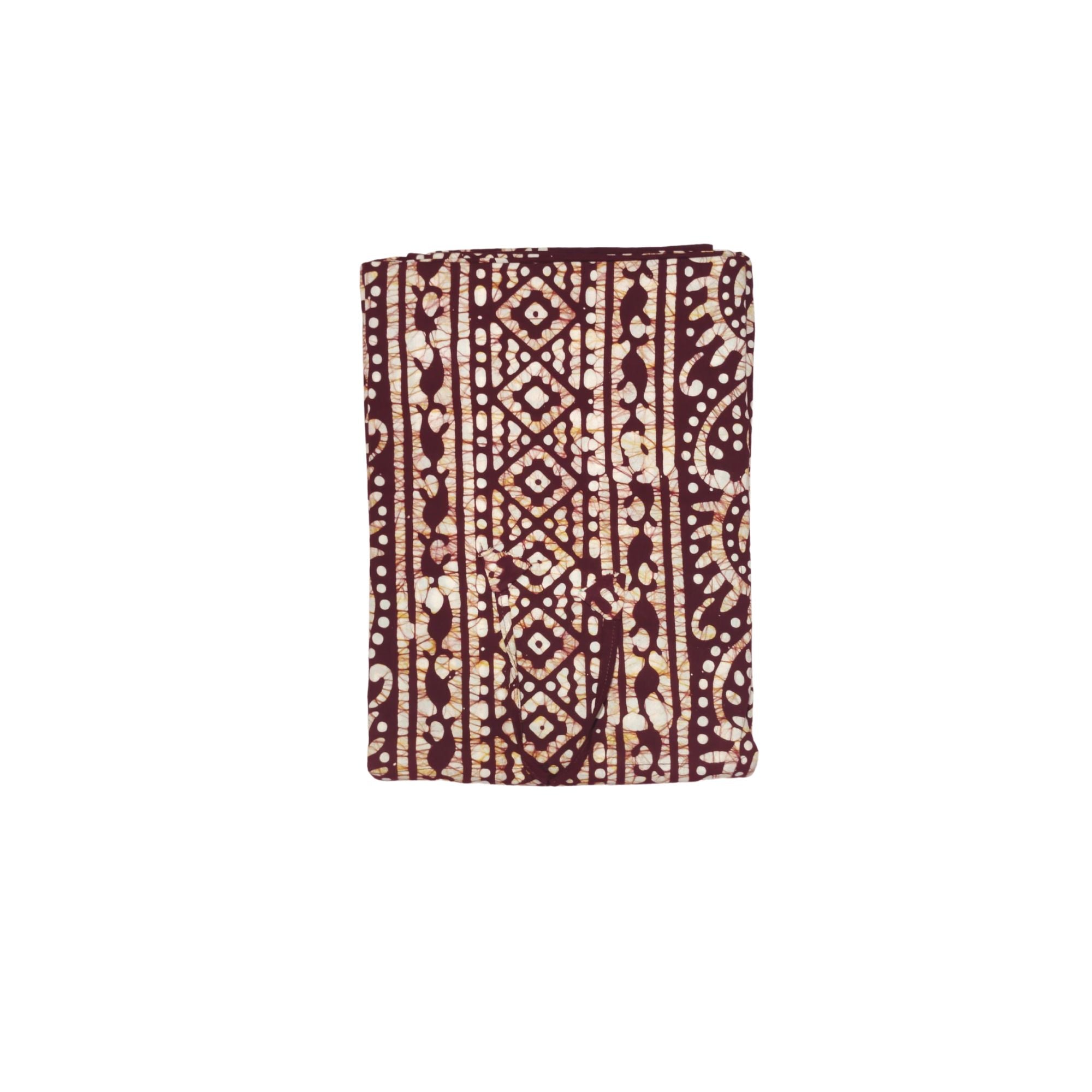 Bombay Batik Pure Cotton Kaftan Hand Block Printing – Maroon Colour