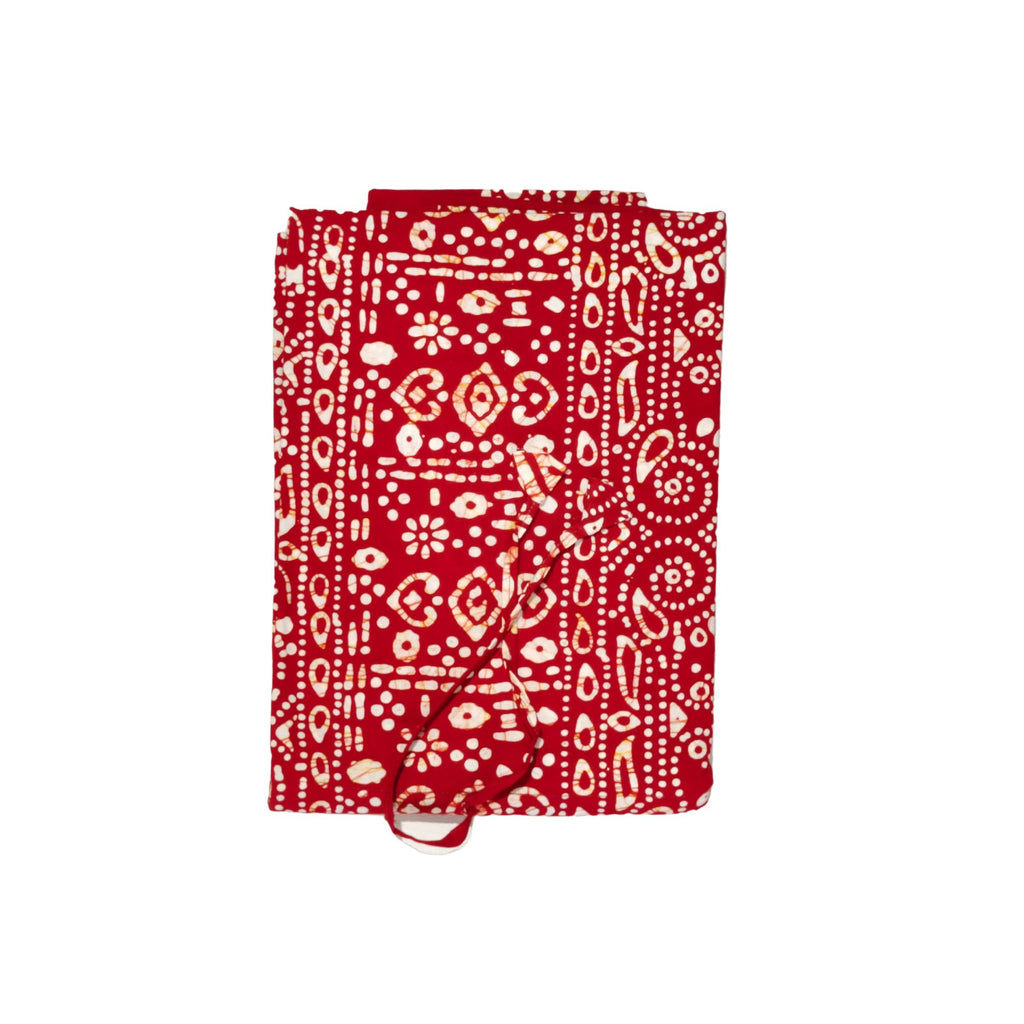 Bombay Batik Pure Cotton Kaftan Hand Block Printing – Red   Colour