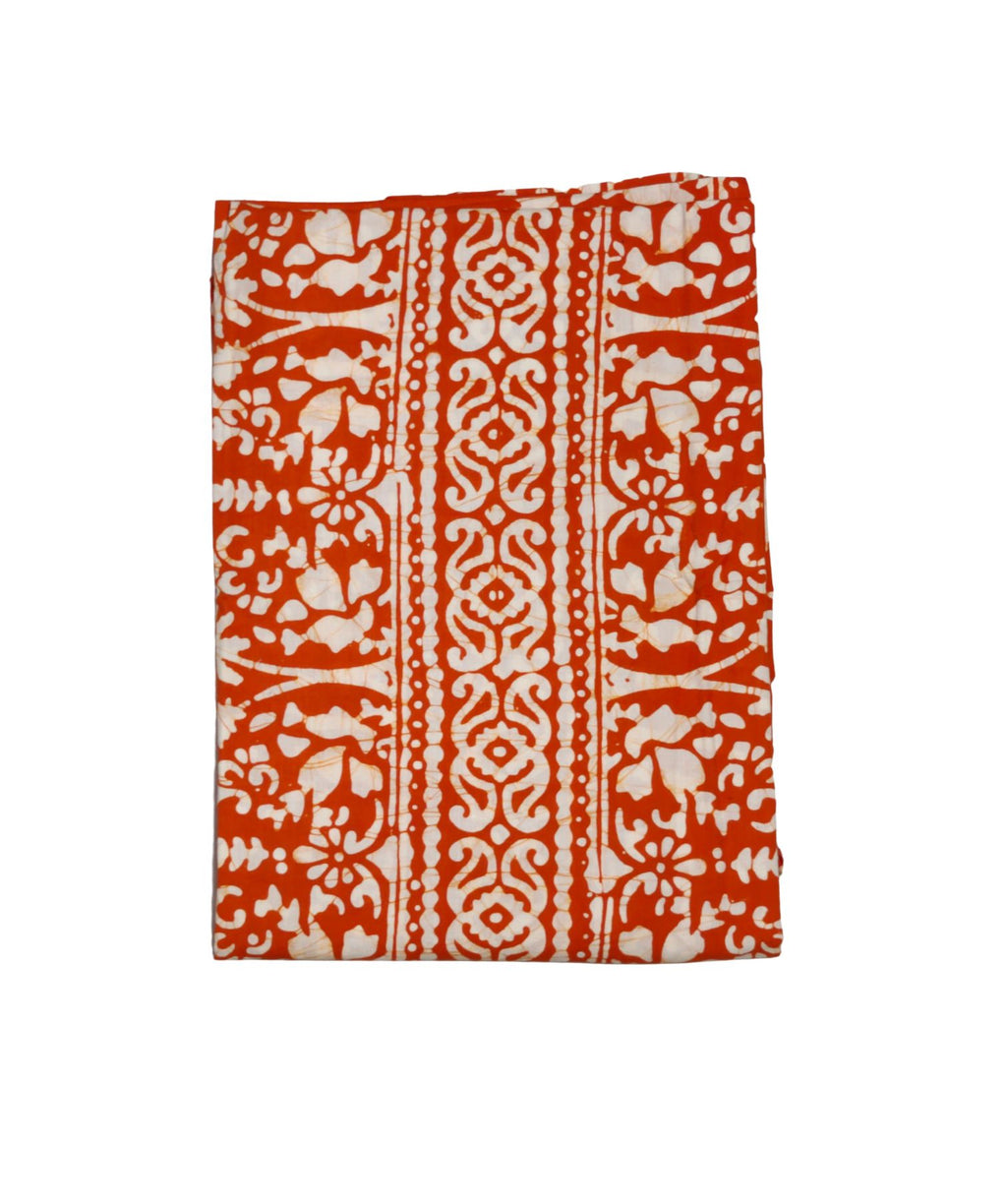 Bombay Batik Pure Cotton Kaftan Hand Block Printing – Orange Colour