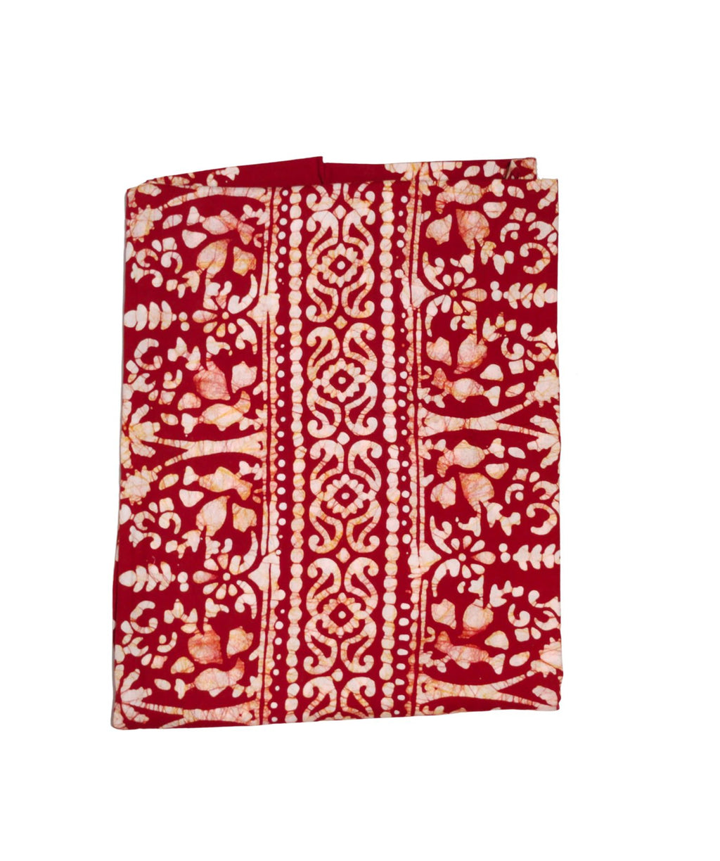 Bombay Batik Pure Cotton Kaftan Batik Handwork – Red   Colour