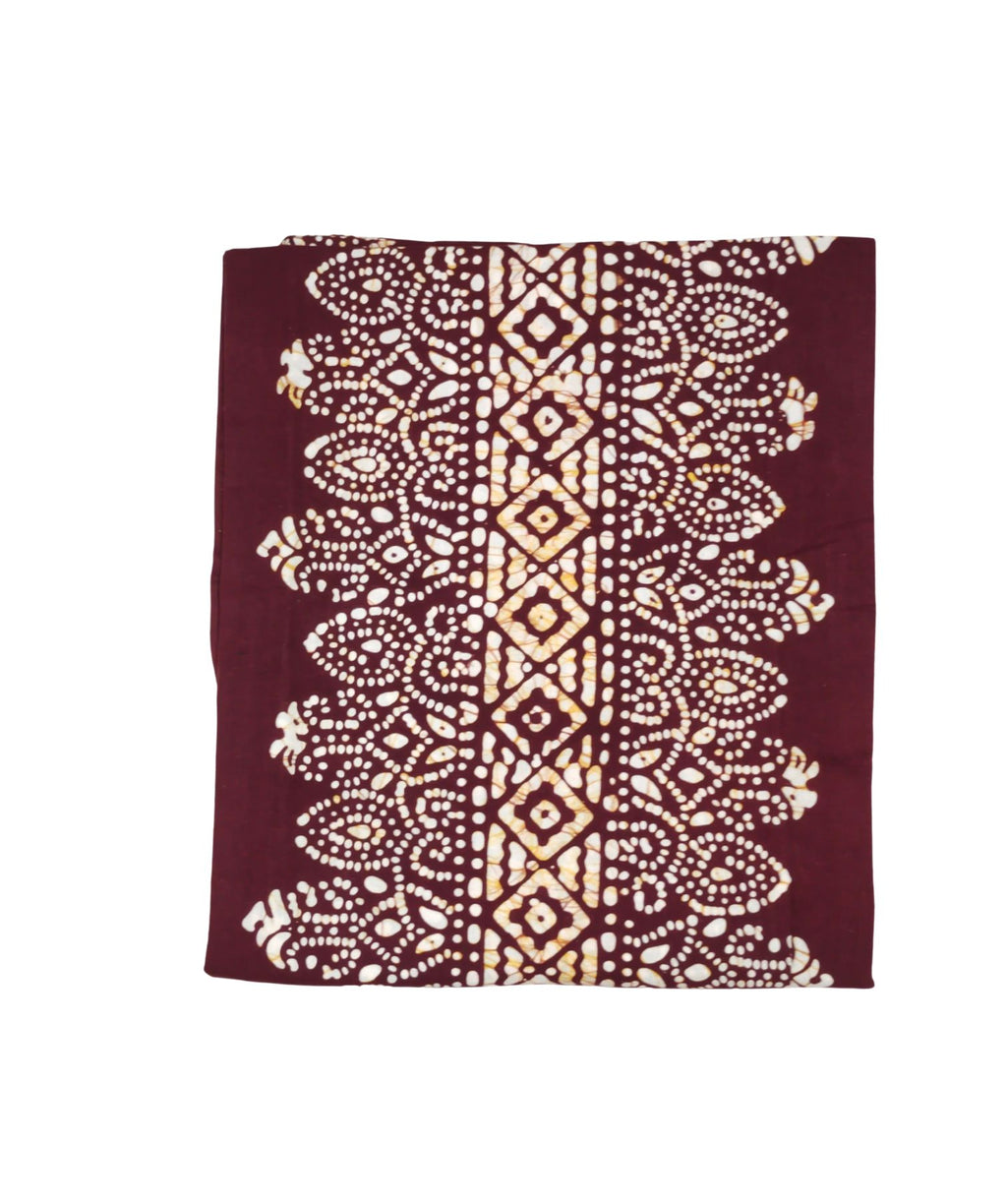 Bombay Batik Pure Cotton Kaftan Hand Block Printing – Maroon Colour