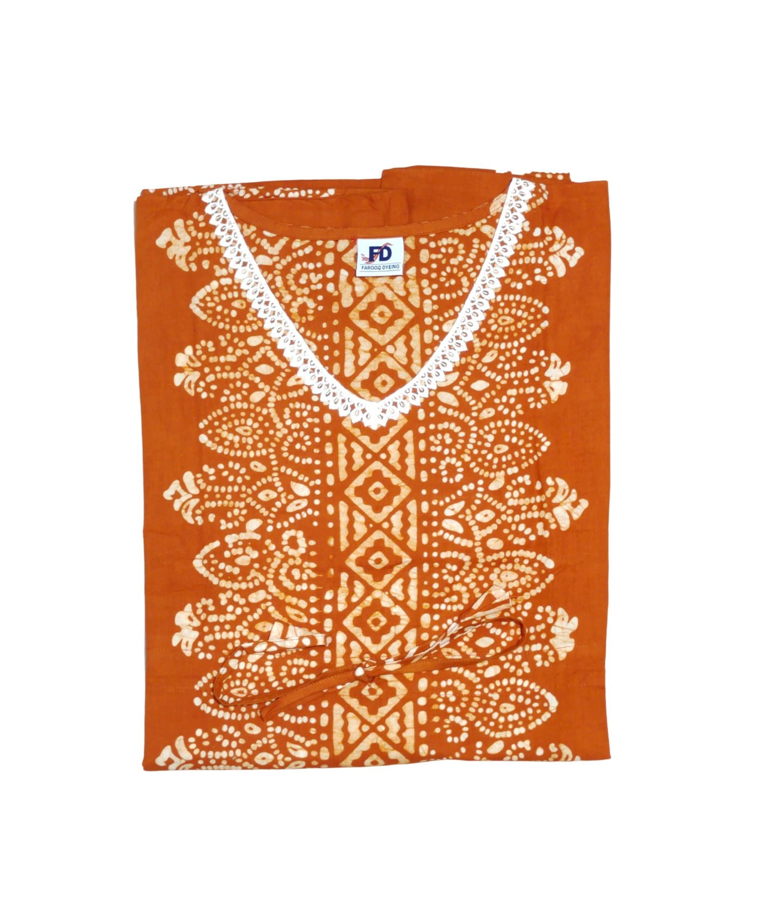 Bombay Batik Pure Cotton Kaftan Batik Handwork – Brown Colour
