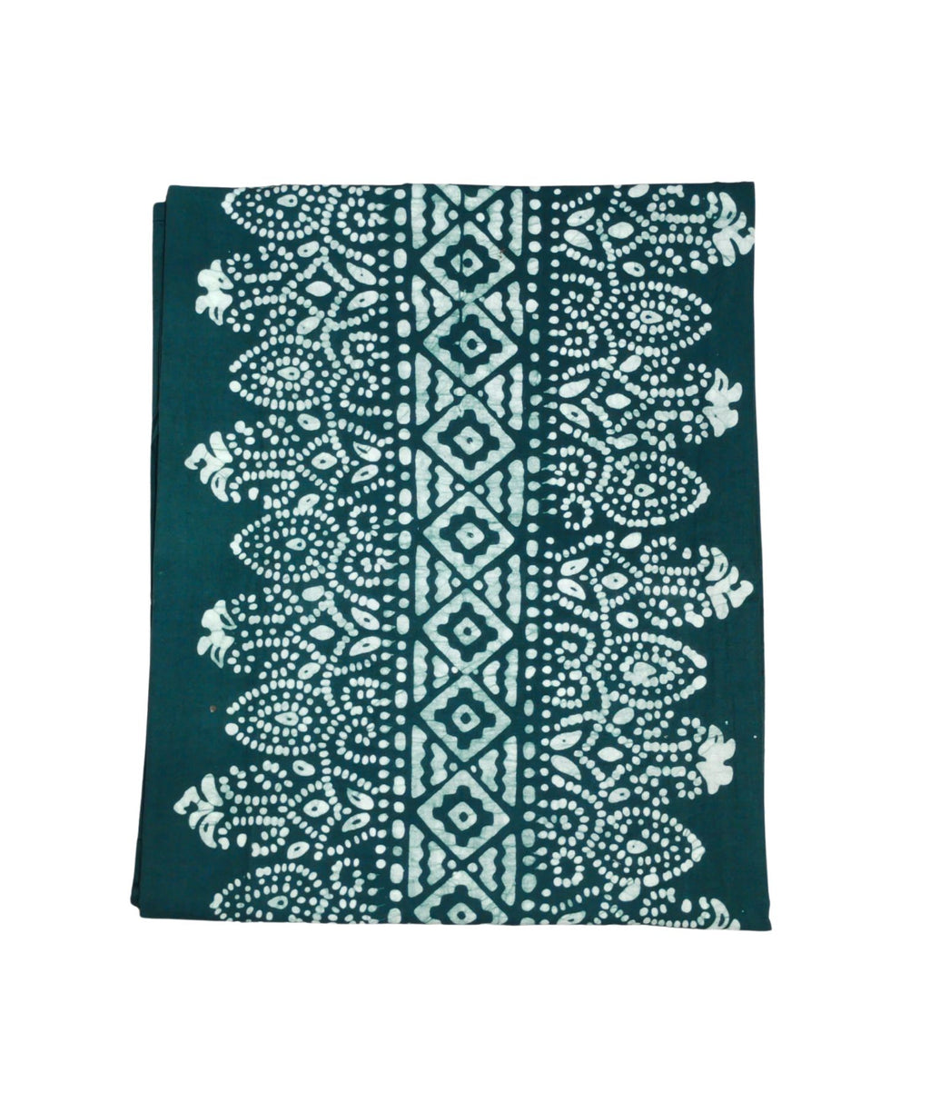 Bombay Batik Pure Cotton Kaftan Hand Block Printing – Teal Green Colour