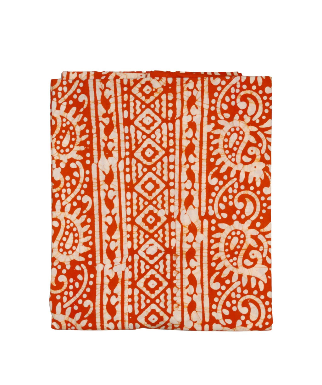 Bombay Batik Pure Cotton Kaftan Batik Handwork – Orange Colour