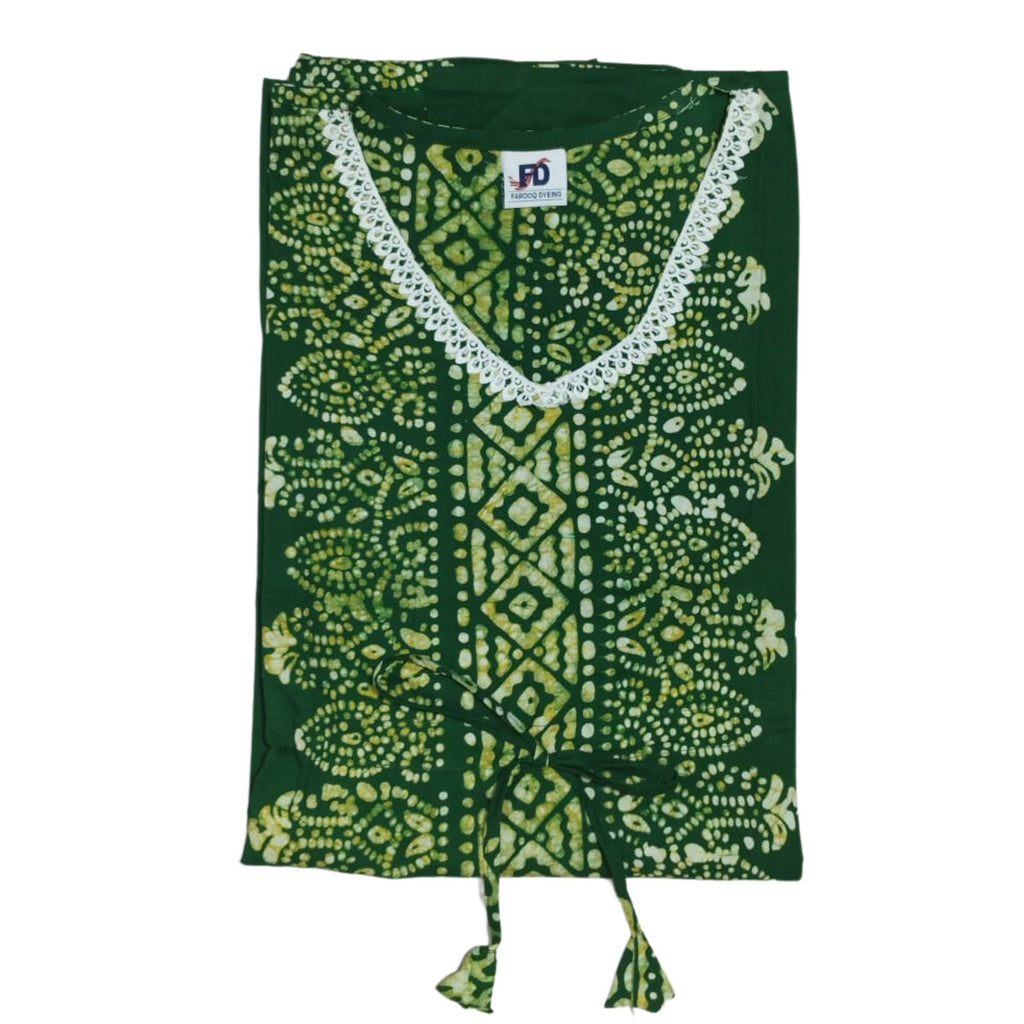 Bombay Batik Pure Cotton Kaftan Batik Handwork – Green Colour