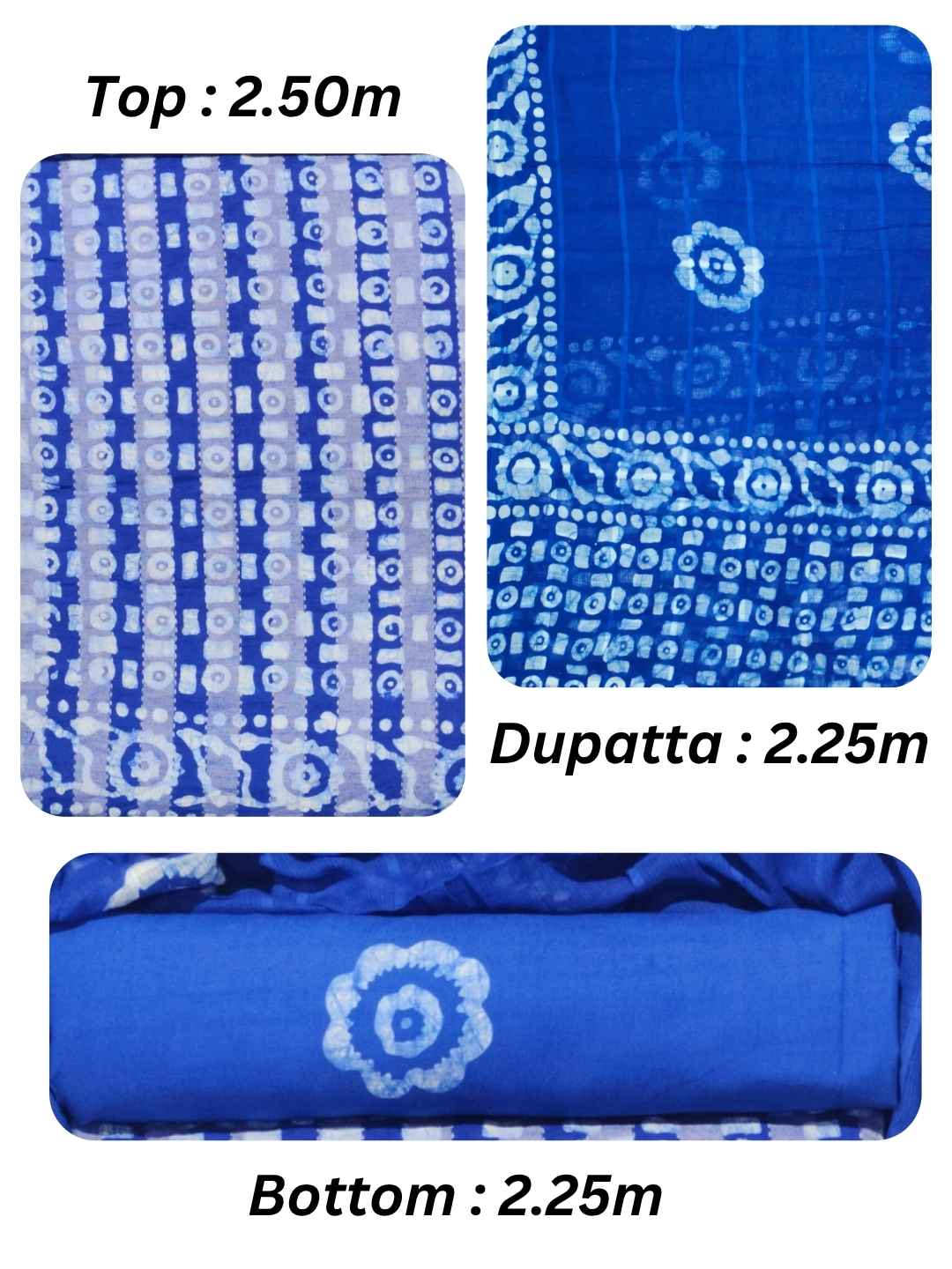 Bombay Batik Pure Cotton Dress Material Wax-Resist Batik Printing – Blue Batik