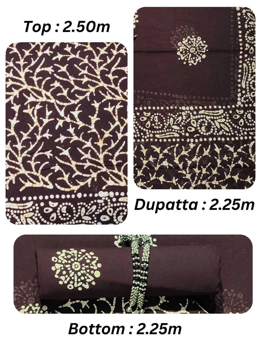 Bombay Batik Pure Cotton Dress Material Block-Wax Printing Technique – Cofee Batik