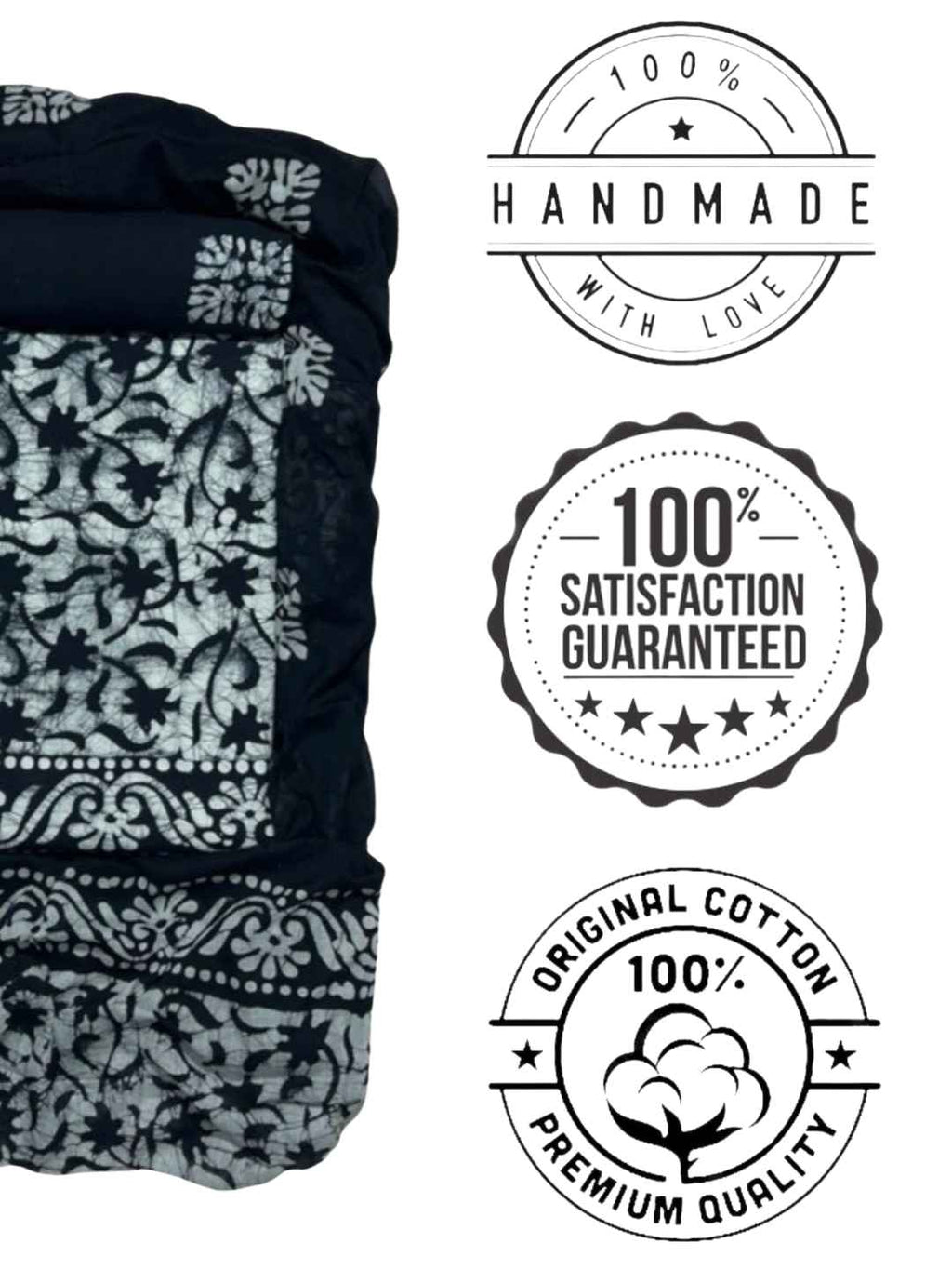 Bombay Batik Pure Cotton Dress Material Traditional Batik Dyeing – Black Colour