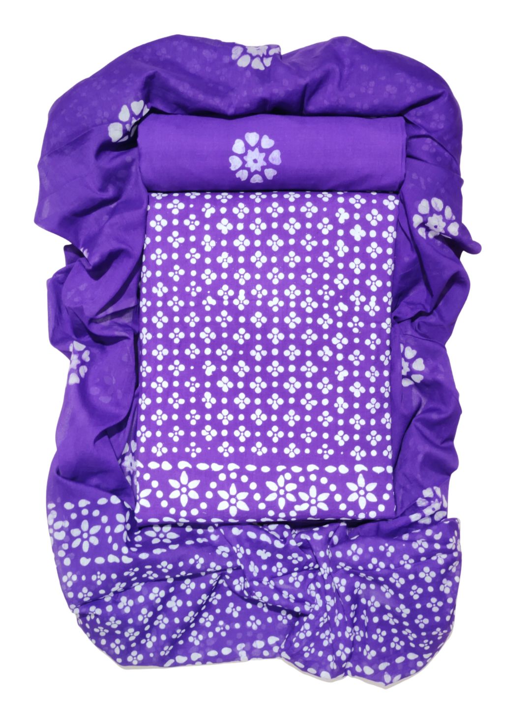 Bombay Batik Pure Cotton Dress Material Ethnic Batik Crafting – Purple Colour