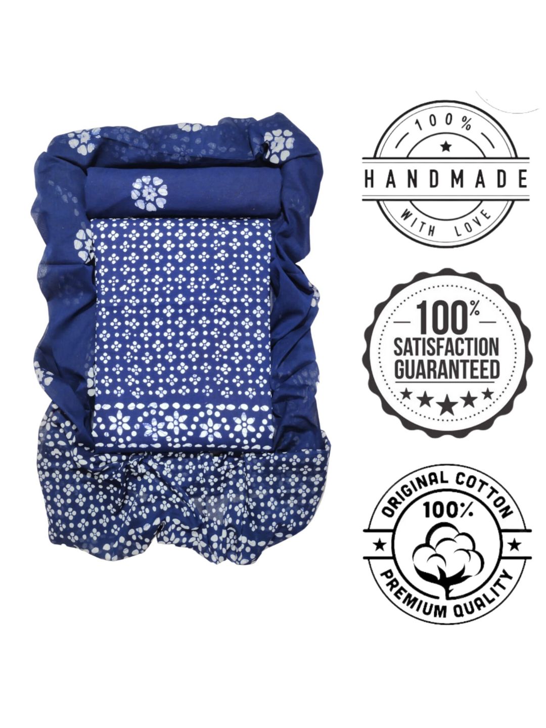 Bombay Batik Pure Cotton Dress Material Manual Wax Dye Process – Navy Blue Batik