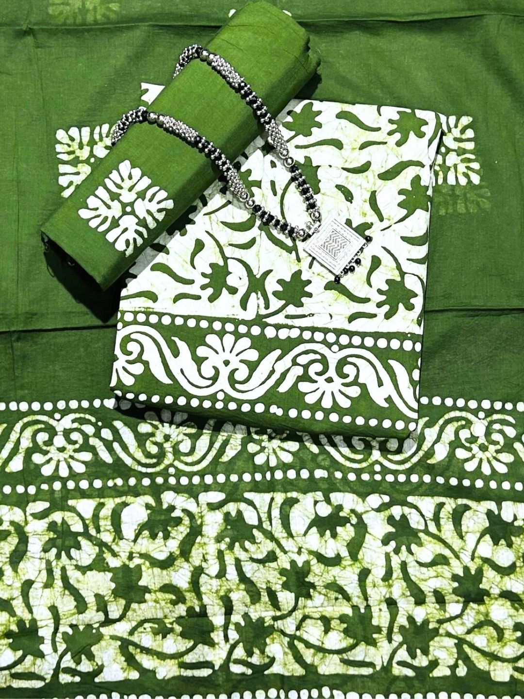 Bombay Batik Pure Cotton Dress Material Handcrafted Batik Design – Mehndi Batik