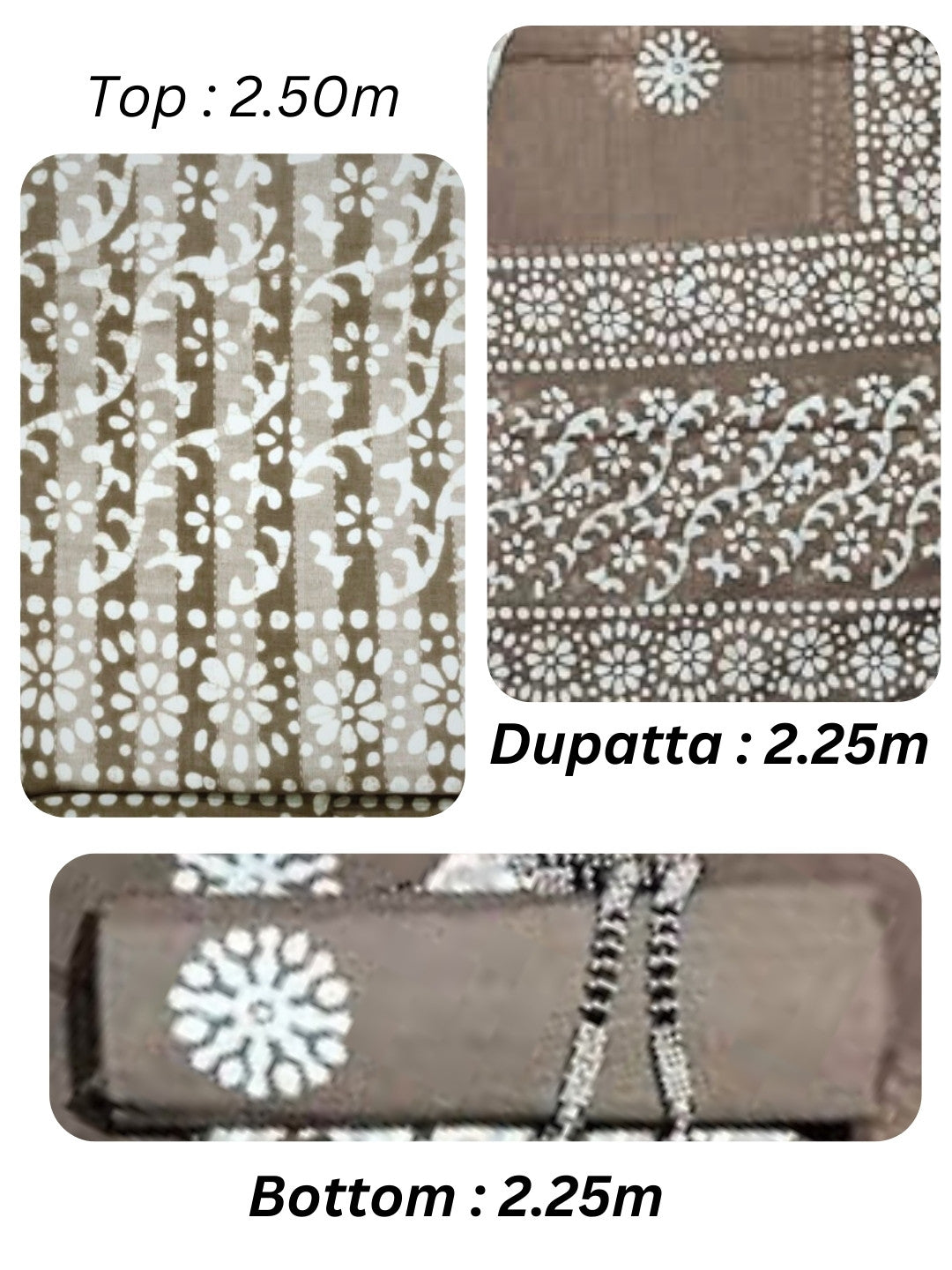 Bombay Batik Pure Cotton Dress Material Wax-Resist Batik Printing – Lakda Brown Colour