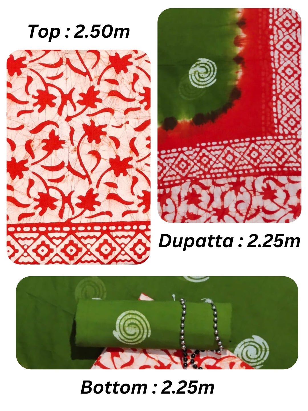Bombay Batik Pure Cotton Dress Material Heritage Hand Batik Art – Orange Mehndi Colour