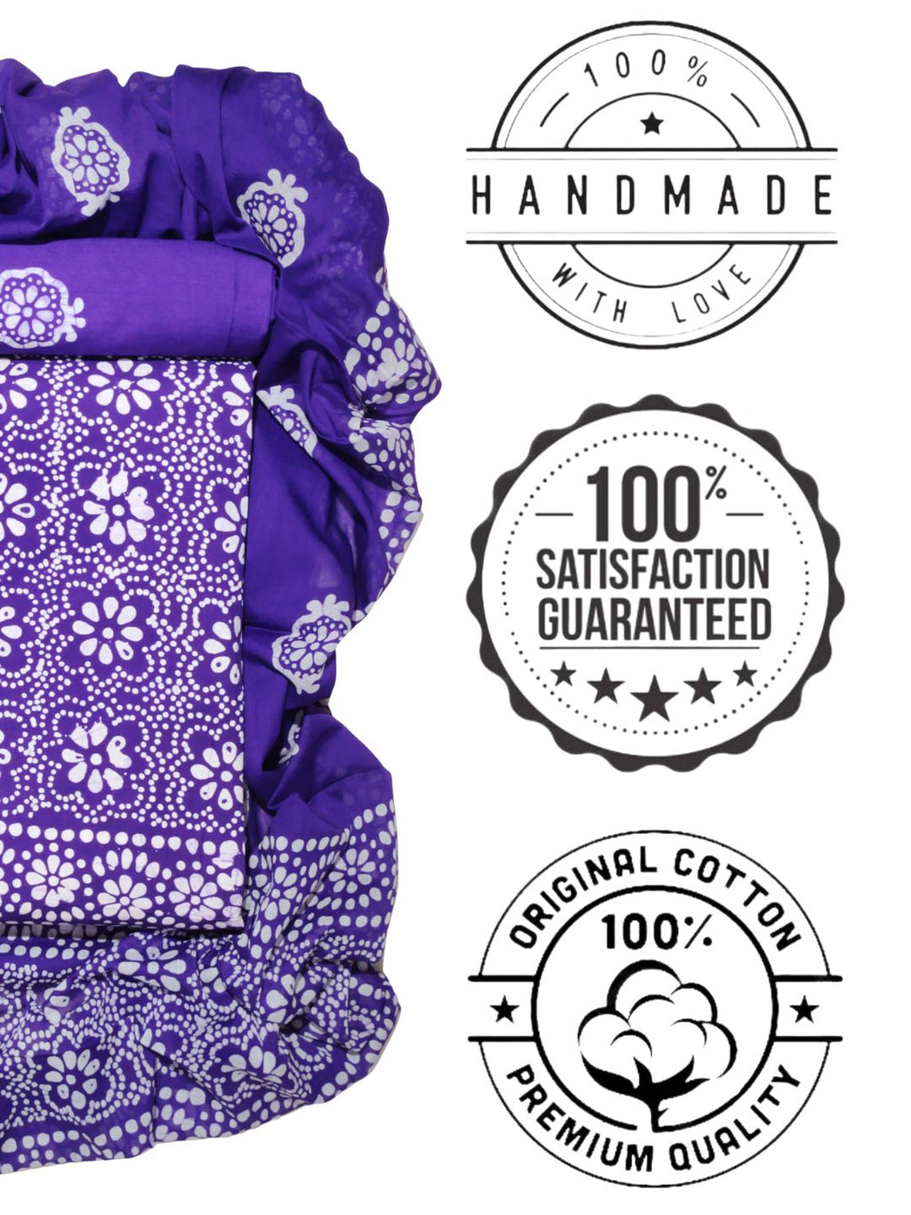 Bombay Batik Pure Cotton Dress Material Hand-Dyed Print – Purple Batik