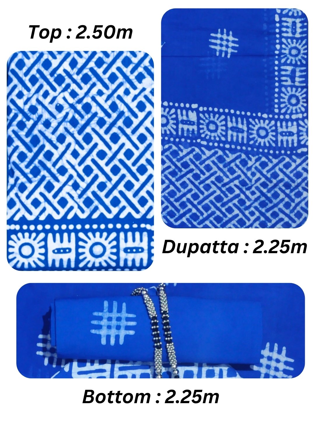 Bombay Batik Pure Cotton Dress Material Handcrafted Batik Design – Blue Batik