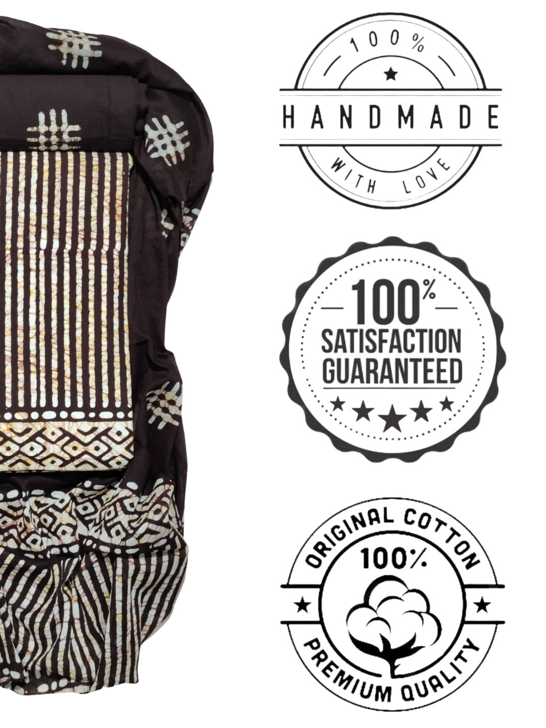 Bombay Batik Pure Cotton Dress Material Natural Dye Batik Printing – Cofee Batik