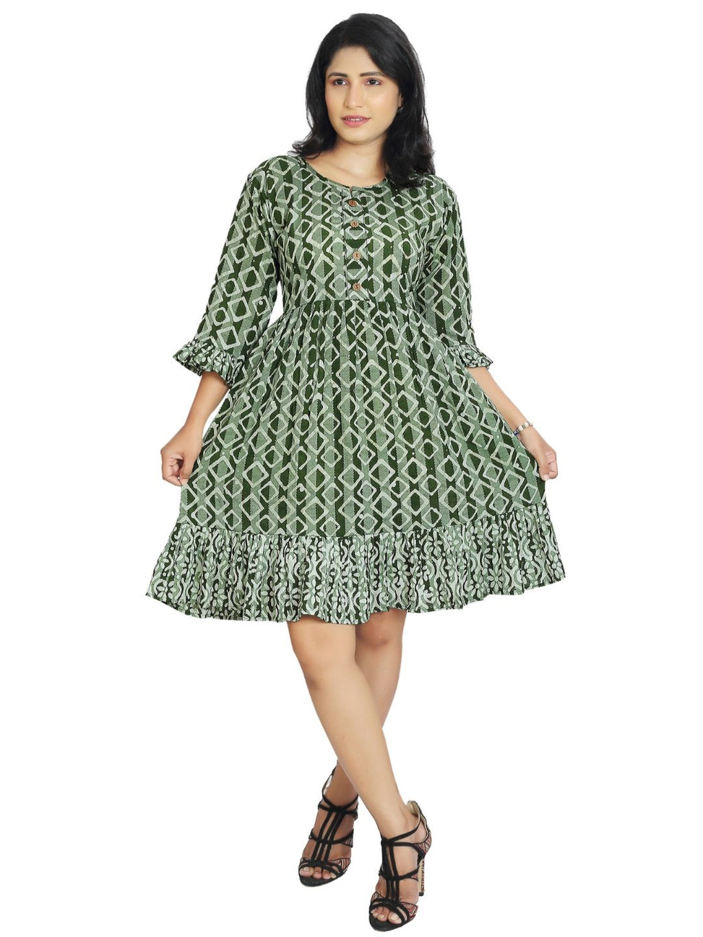 Bombay Batik Pure Cotton Tunics Batik Handwork – Mehndi Colour