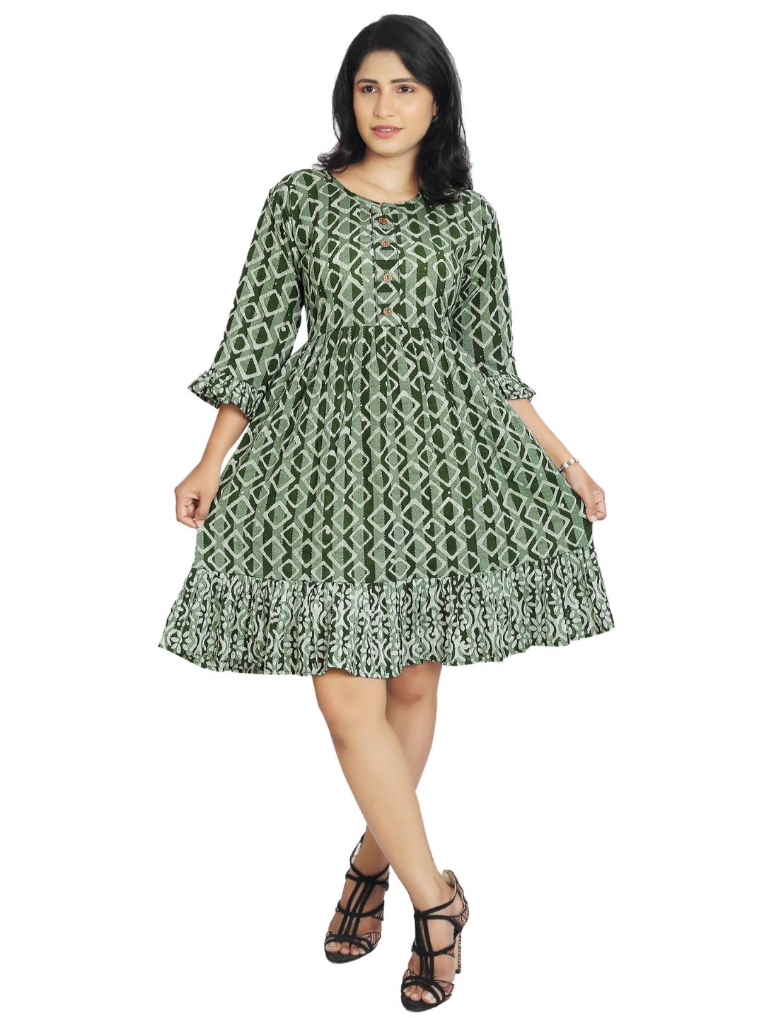 Bombay Batik Pure Cotton Tunics Batik Handwork – Mehndi Colour