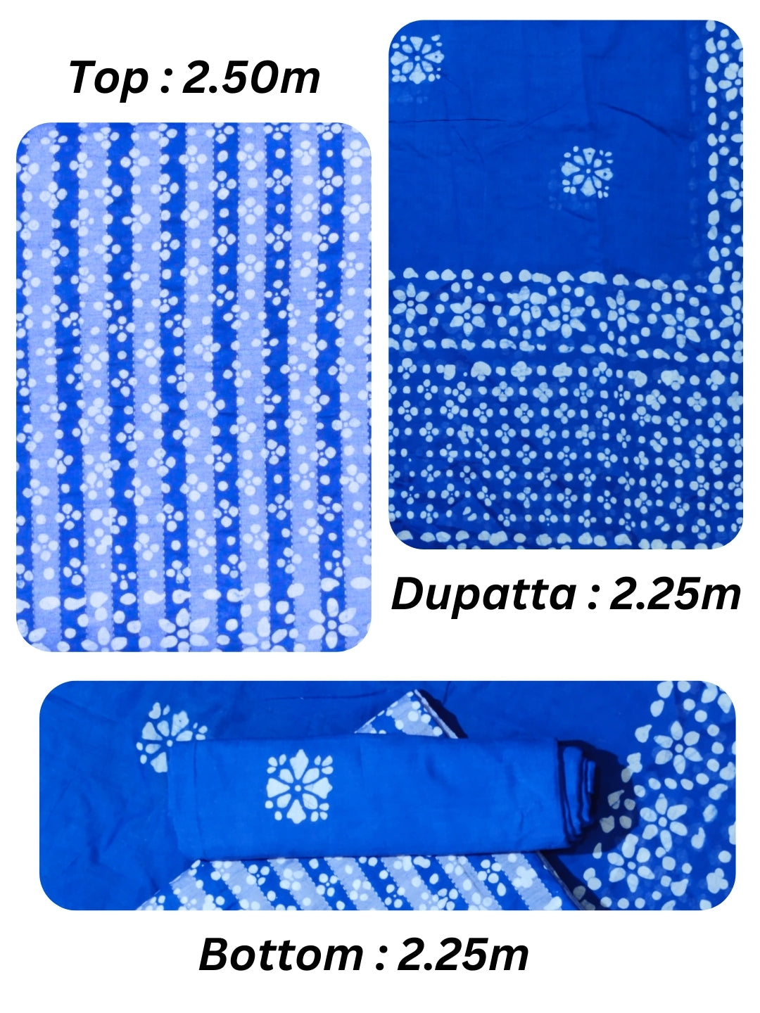 Bombay Batik Pure Cotton Dress Material Handcrafted Batik Design – Blue Batik