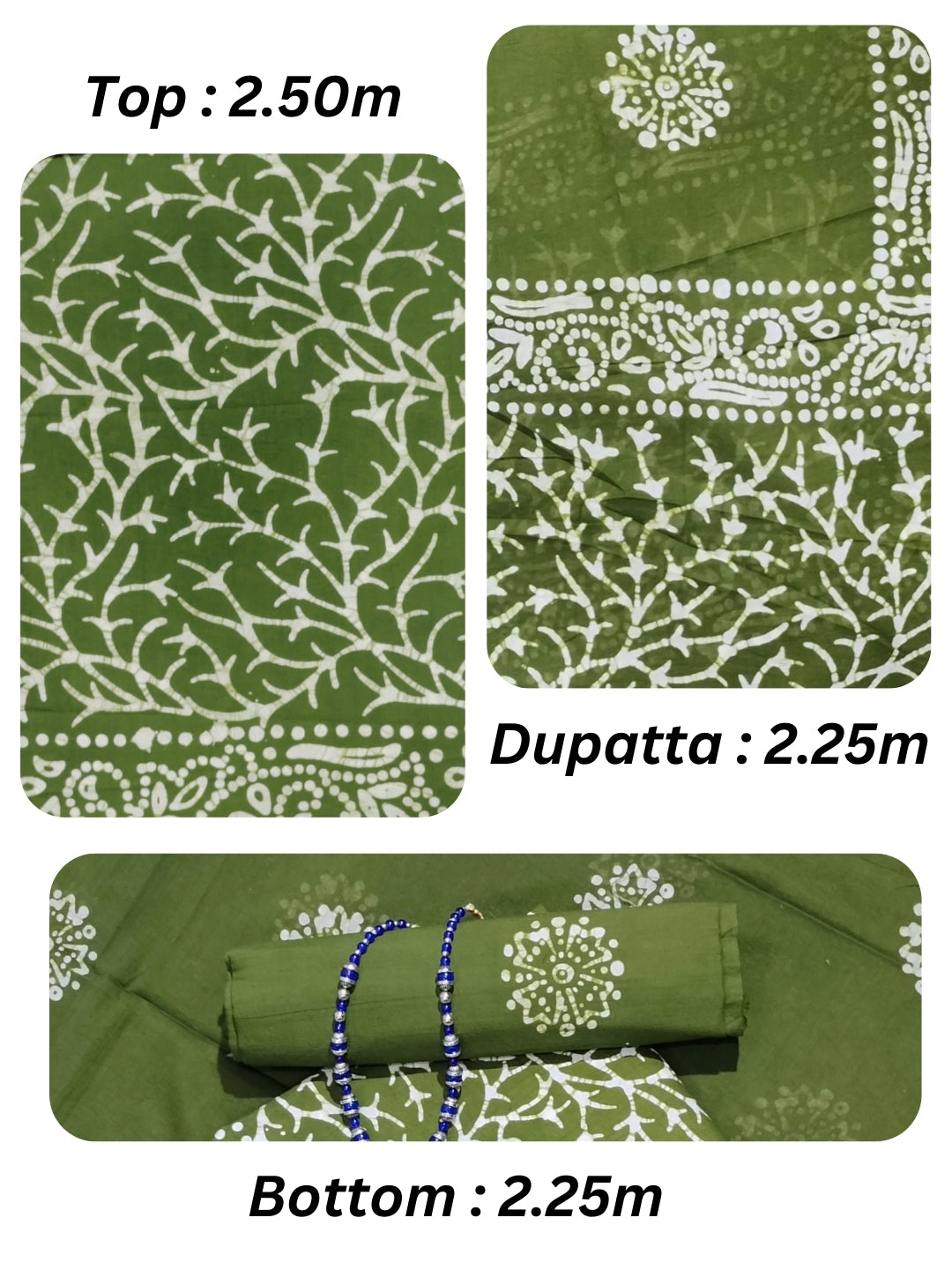 Bombay Batik Pure Cotton Dress Material Hand-Dyed Print – Mehndi Batik