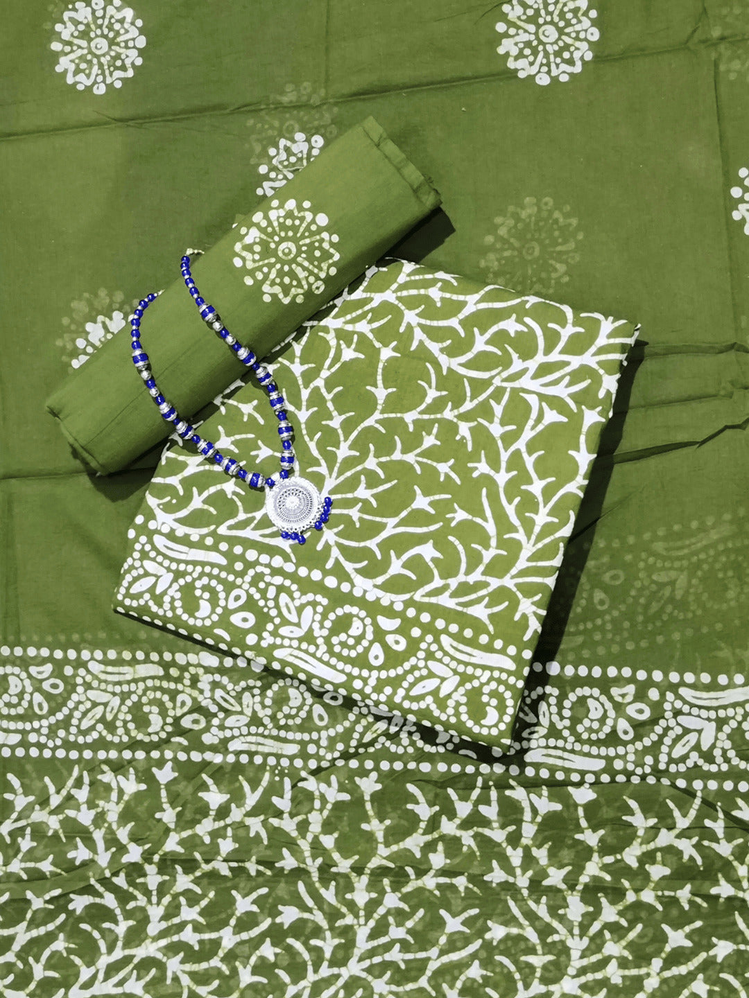 Bombay Batik Pure Cotton Dress Material Heritage Hand Batik Art – Mehndi Batik