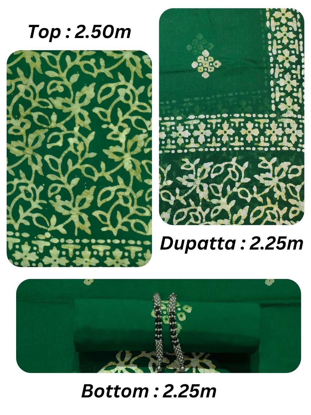 Bombay Batik Pure Cotton Dress Material Manual Wax Dye Process – Green Batik