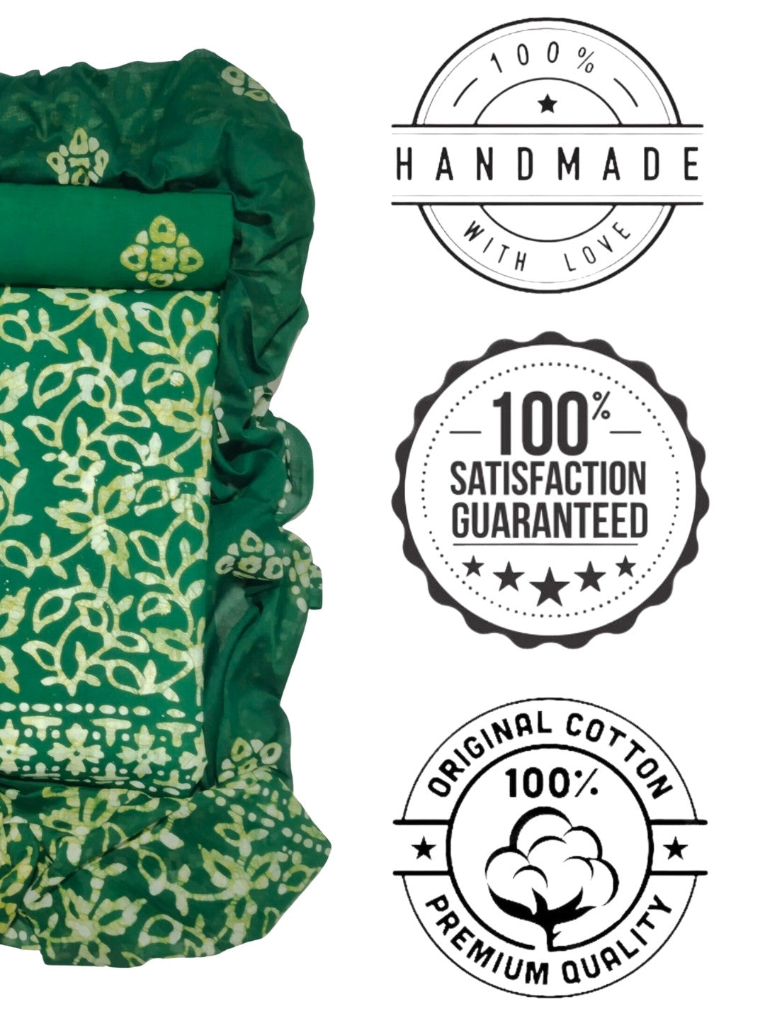 Bombay Batik Pure Cotton Dress Material Manual Wax Dye Process – Green Batik