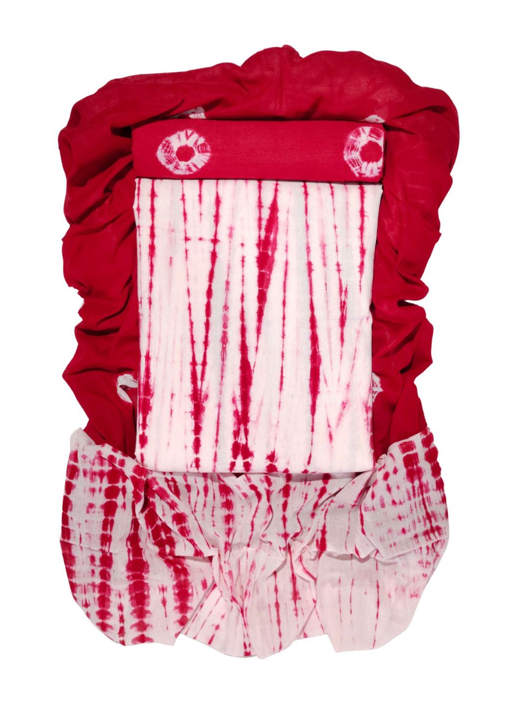 Bombay Batik Pure Cotton Dress Material Tie-dye Red Colour