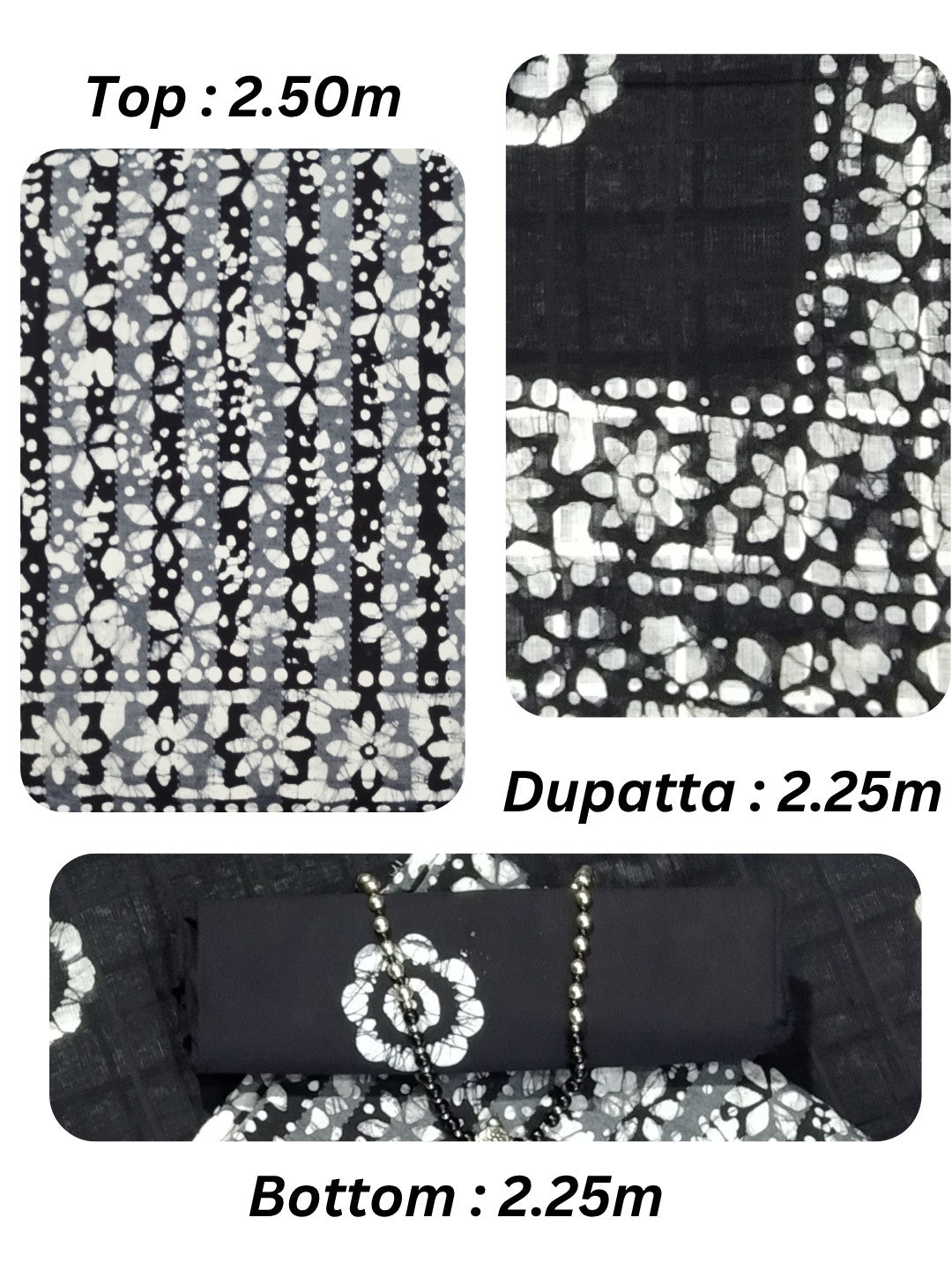 Bombay Batik Pure Cotton Dress Material Heritage Hand Batik Art – Black Batik