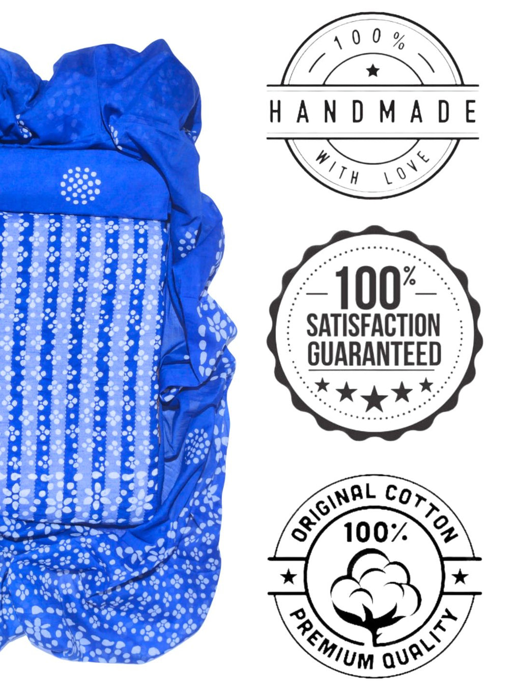 Bombay Batik Pure Cotton Dress Material Handcrafted Batik Design – Blue Batik
