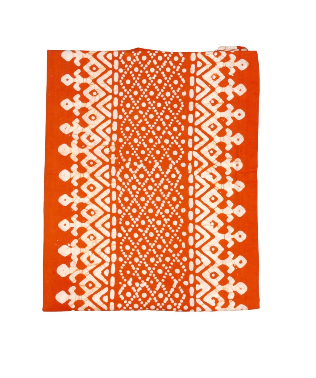 Bombay Batik Pure Cotton Kaftan Batik Handwork – Orange Colour
