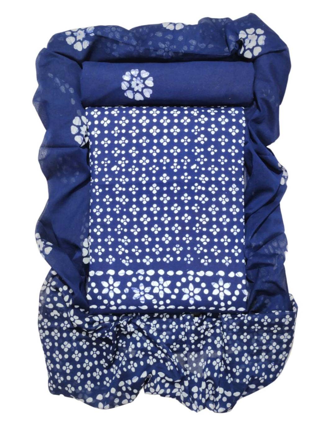 Bombay Batik Pure Cotton Dress Material Manual Wax Dye Process – Navy Blue Batik